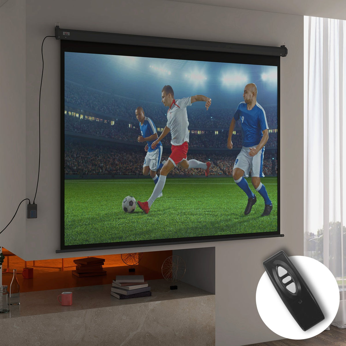 100-inch projectiescherm, 4:3, 203x152 cm, Zwart