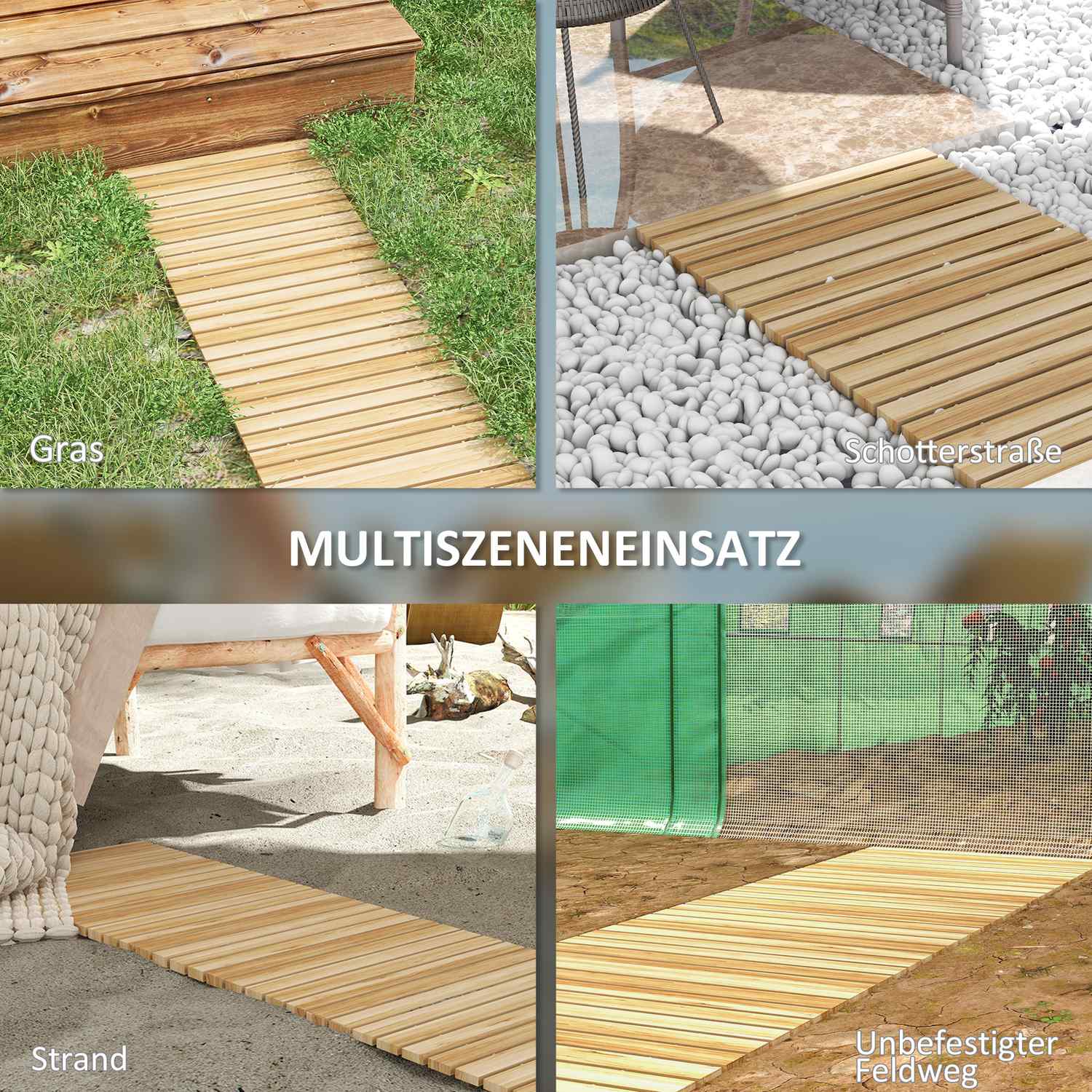 120 cm Decoratieve houten tuinroute – weerbestendig dennenhout