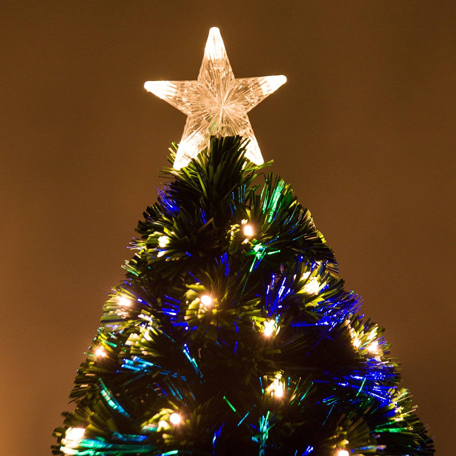 Kunstmatige kerstboom van 120 cm met LED-glasvezelverlichting