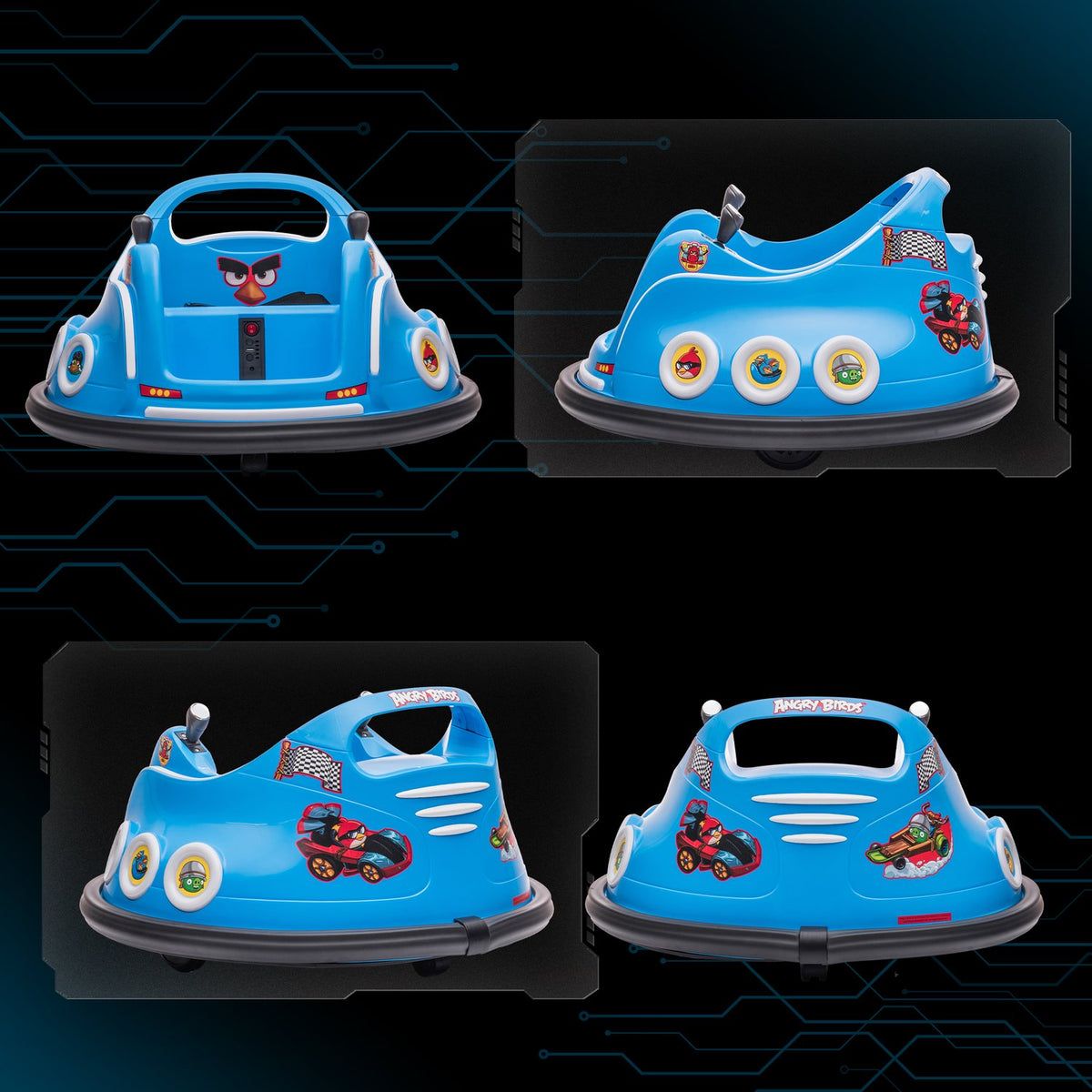12V elektrische bumperauto voor kinderen, afstandsbediening, 360° draaibaar
