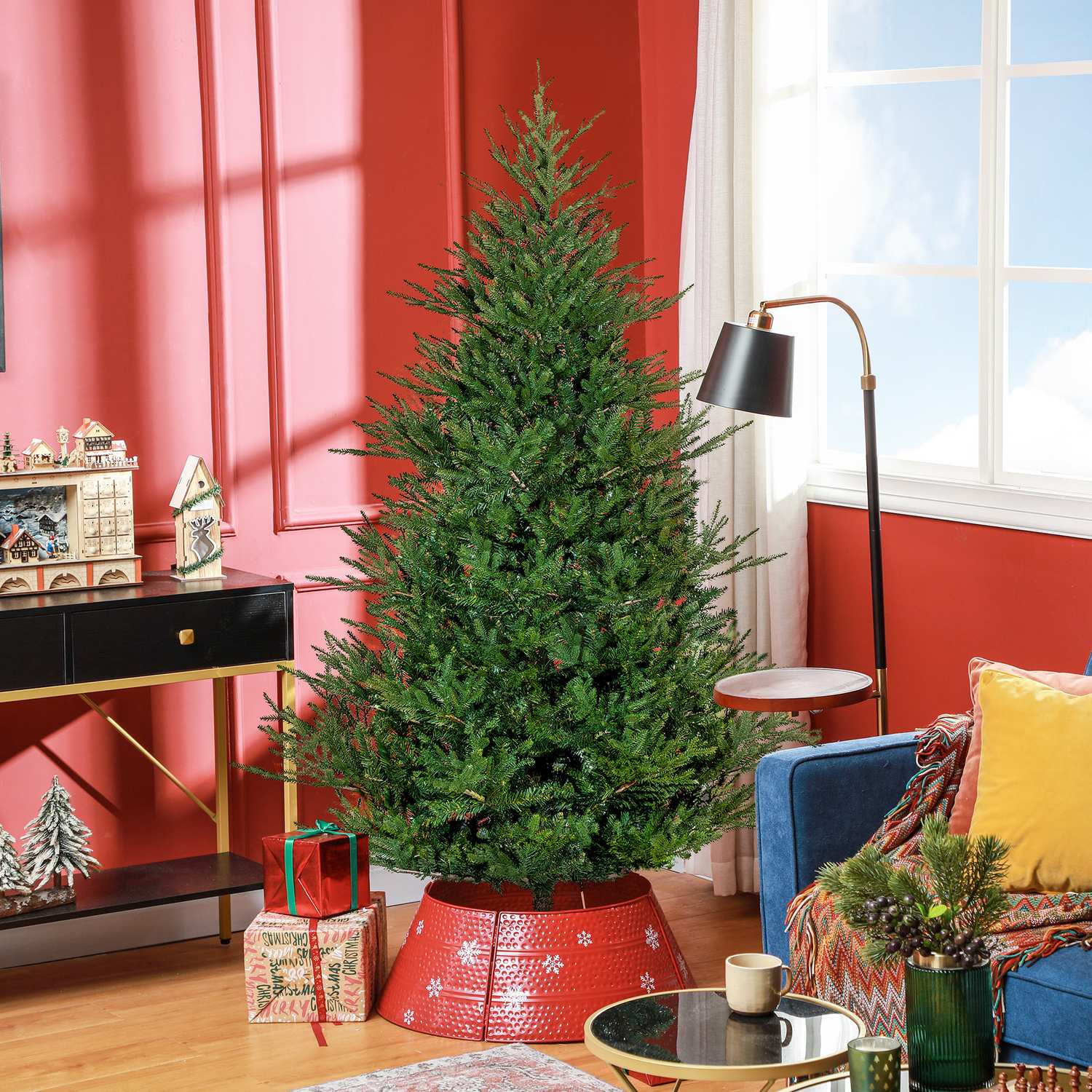 180cm künstlicher Weihnachtsbaum, 2380 Tips, klappbarer Ständer