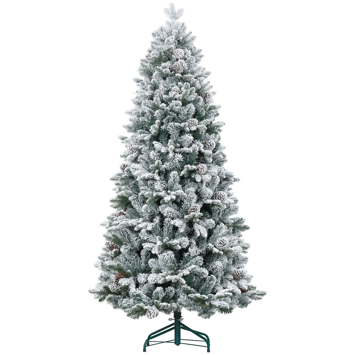 Kunstkerstboom van 180 cm, besneeuwd, opvouwbare metalen standaard