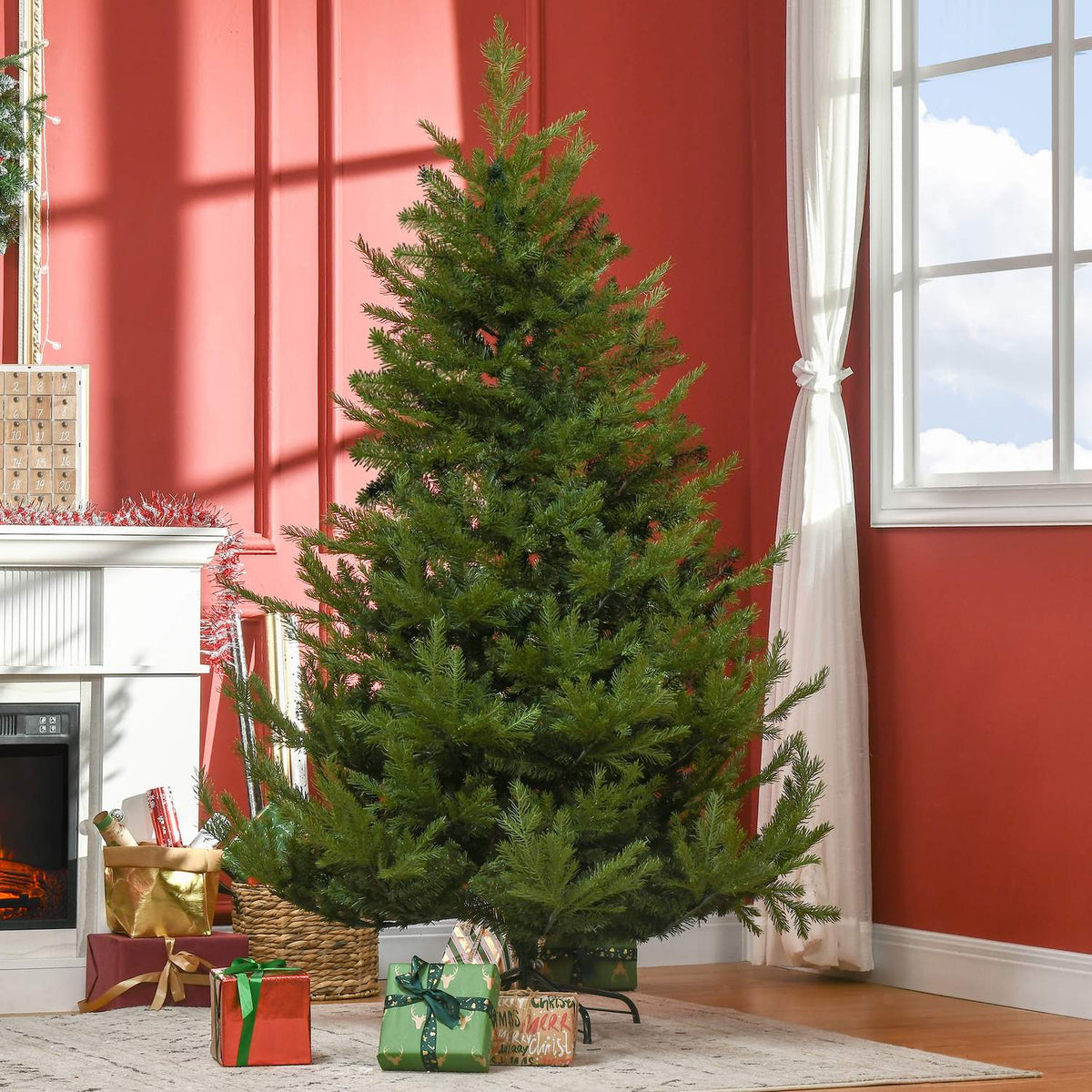 180 cm natuurgetrouwe kunstkerstboom, dicht 1942 takken