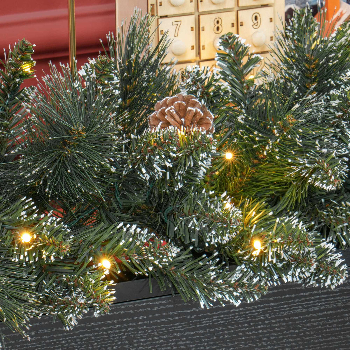 1,8 m kunstmatige kerstguirlande met ledverlichting