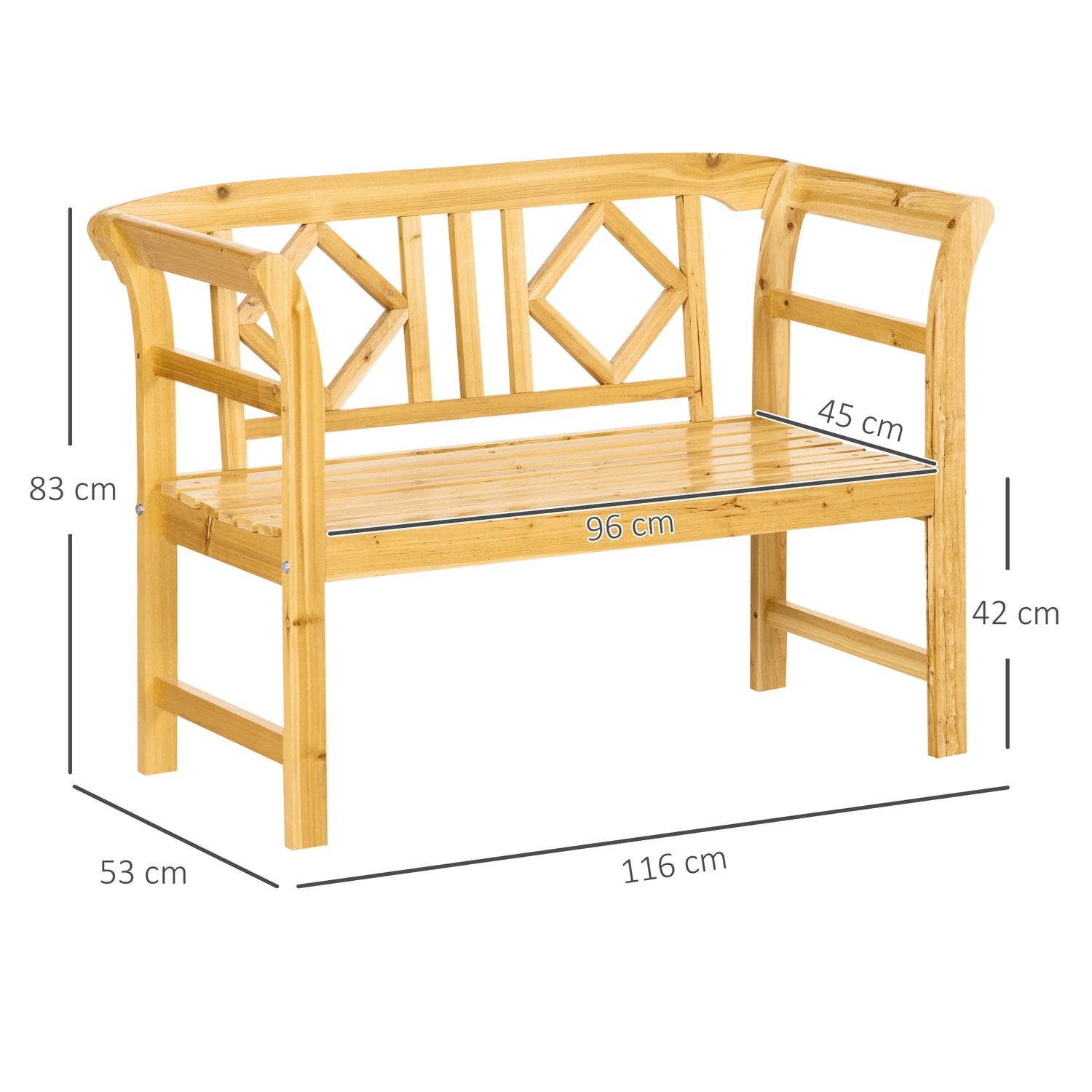 2-zits tuinbank van hout, weerbestendig, draagkracht 240 kg