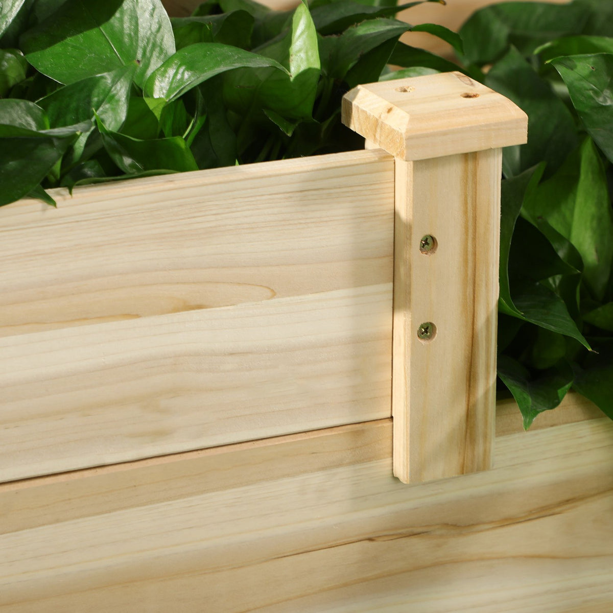 3-laags verhoogd bloemenrek, sparrenhout, natuurlijke afwerking