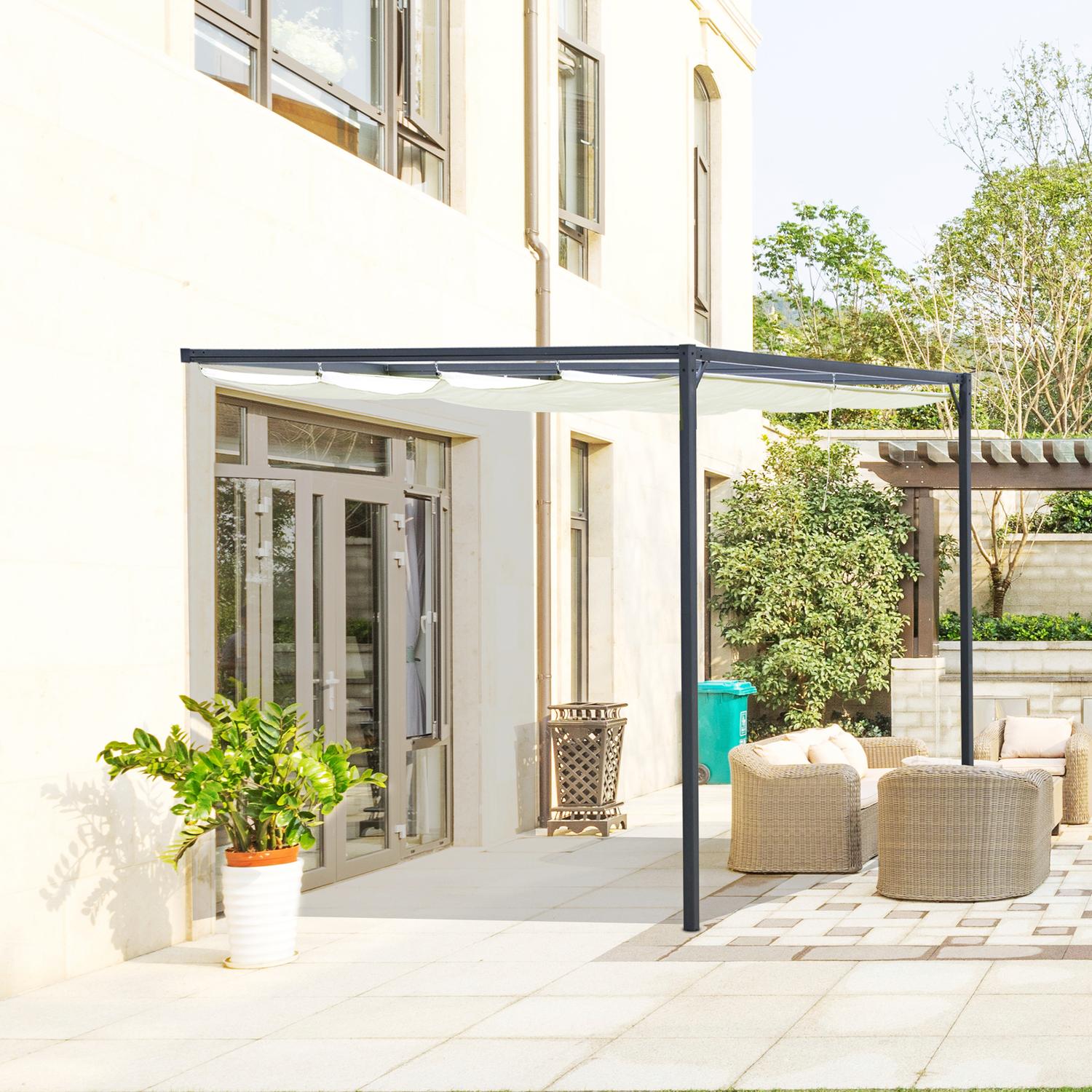 3x3m weerbestendige pergola Tuinhuisje met stoffen dak