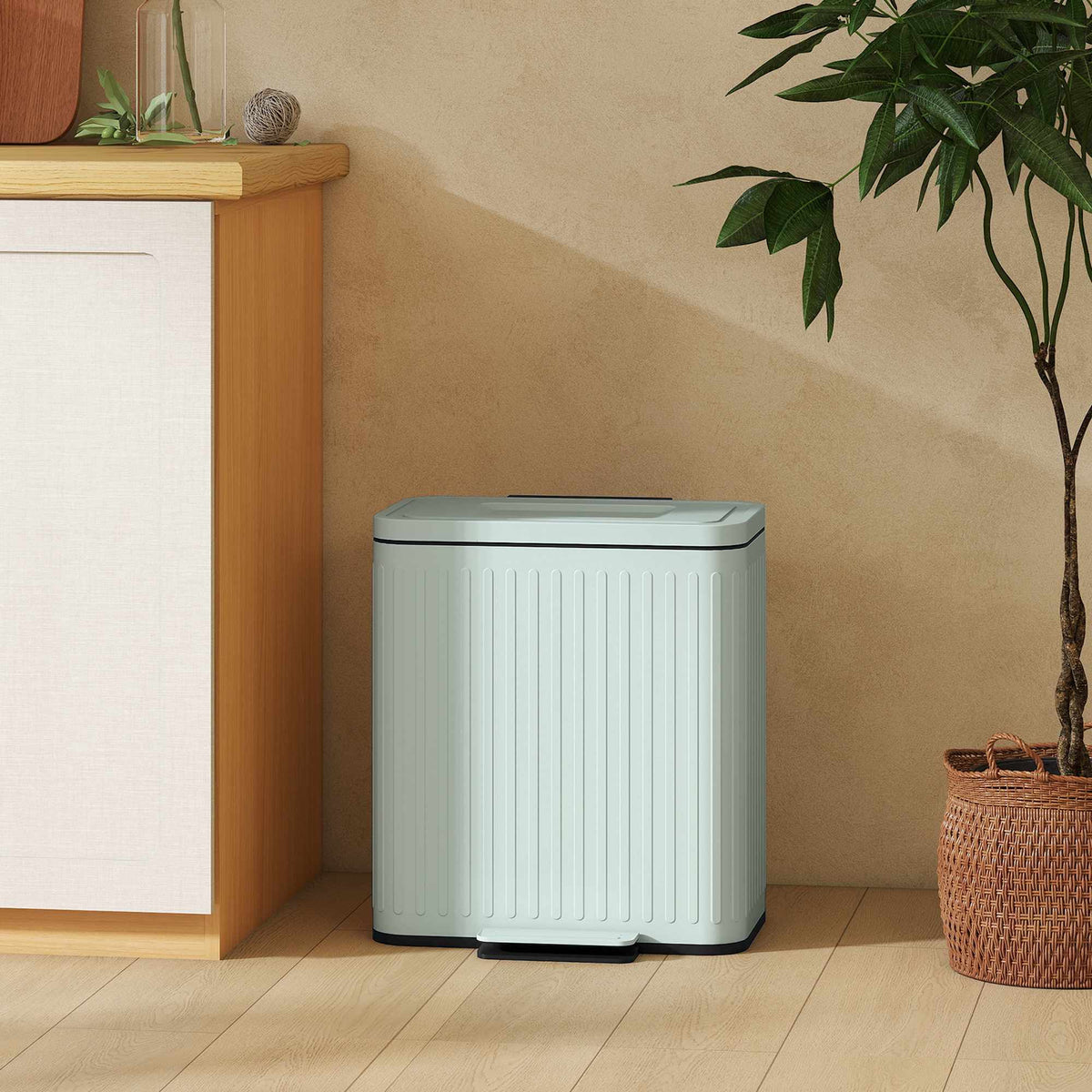 40 l dubbele pedaalemmer, metaal, capaciteit van 2 x 20 l
