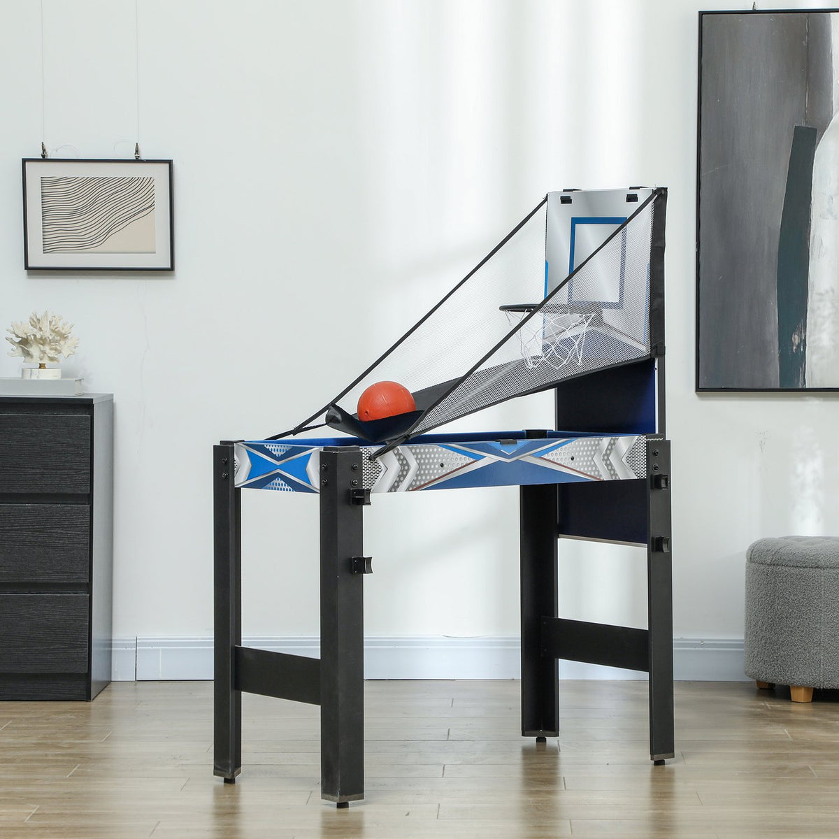5-in-1 speeltafel: biljart, tafeltennis, hockey, basketbal, boogschieten