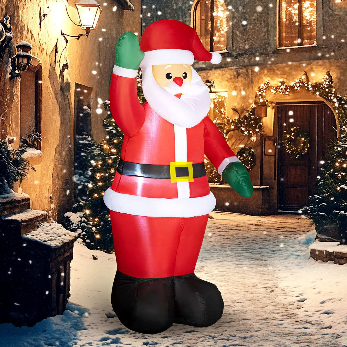 Opblaasbare Kerstman van 1,80 m met ledverlichting, binnen/buiten