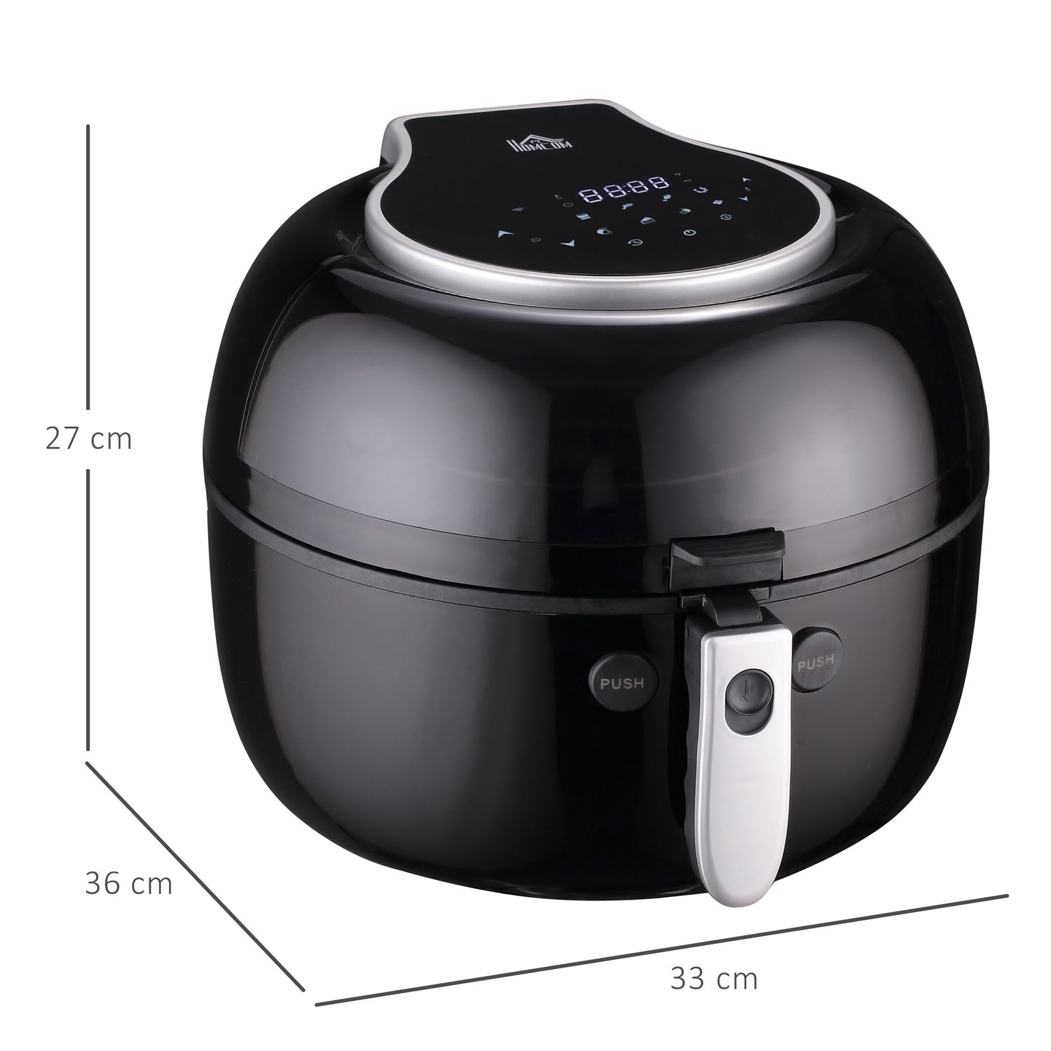 7L heteluchtfriteuse, olievrij, 1500W, mand met antiaanbaklaag