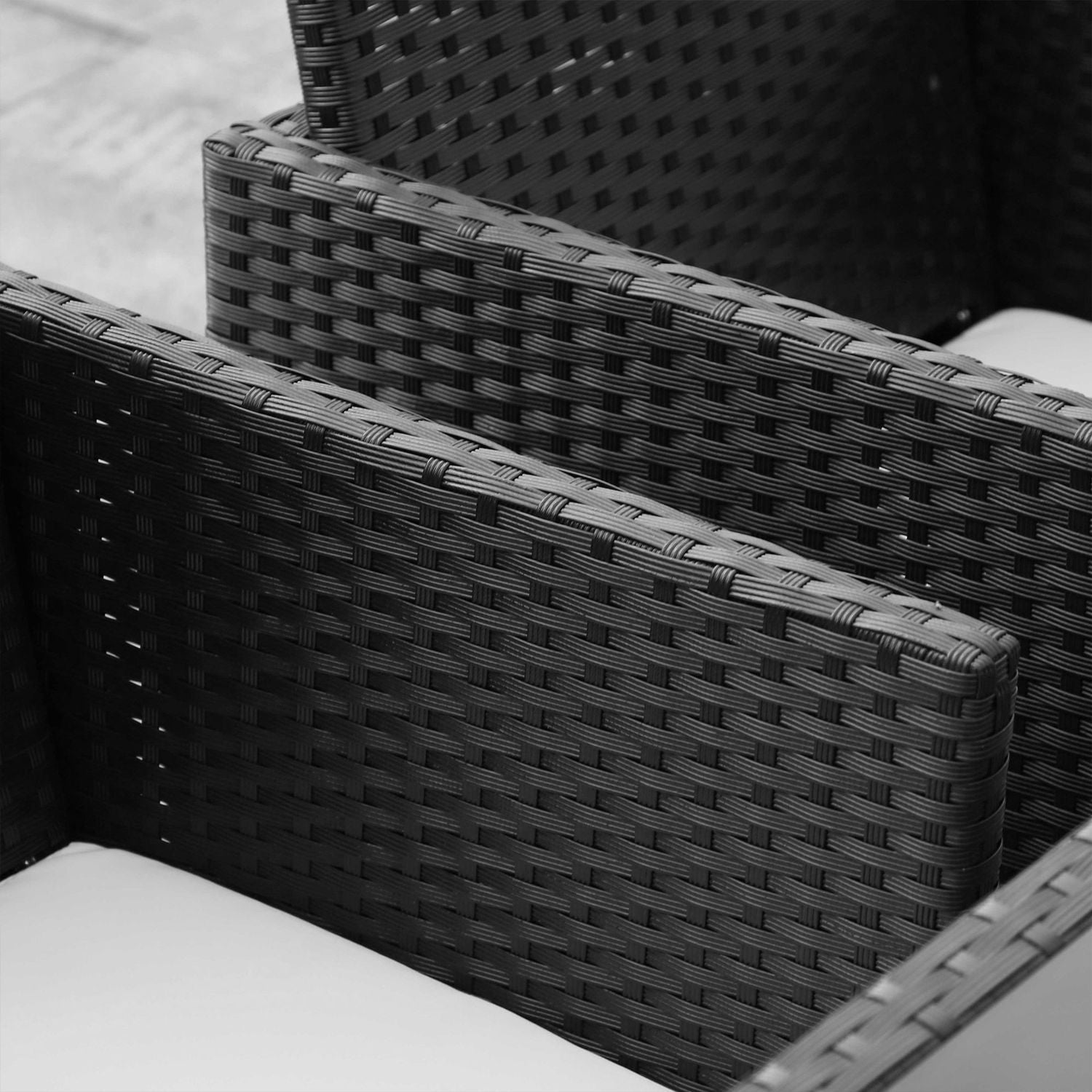 8-persoons zwarte polyrattan tuinzitset
