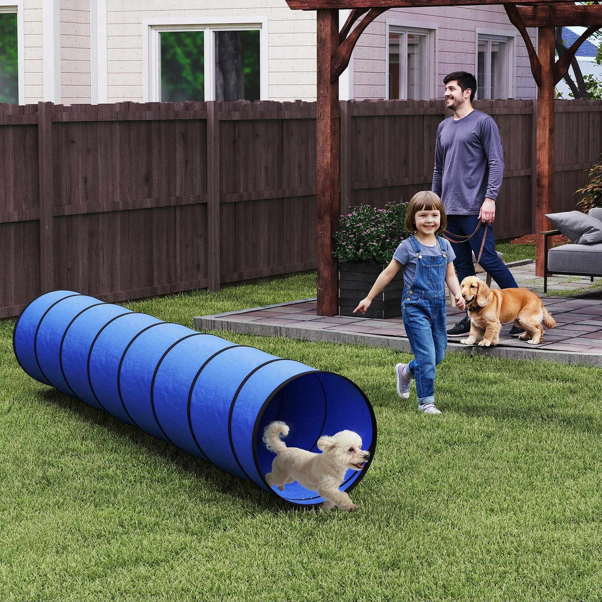 Agilitytunnel voor honden, 300 cm, Oxford-weefsel, met haringen