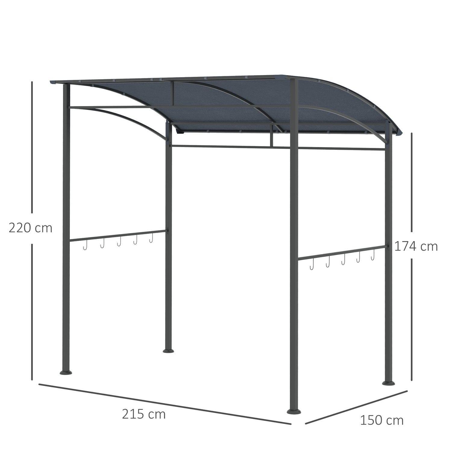 BBQ Pavillon Grillzelt, Wasserdicht UV-beständig, Grau