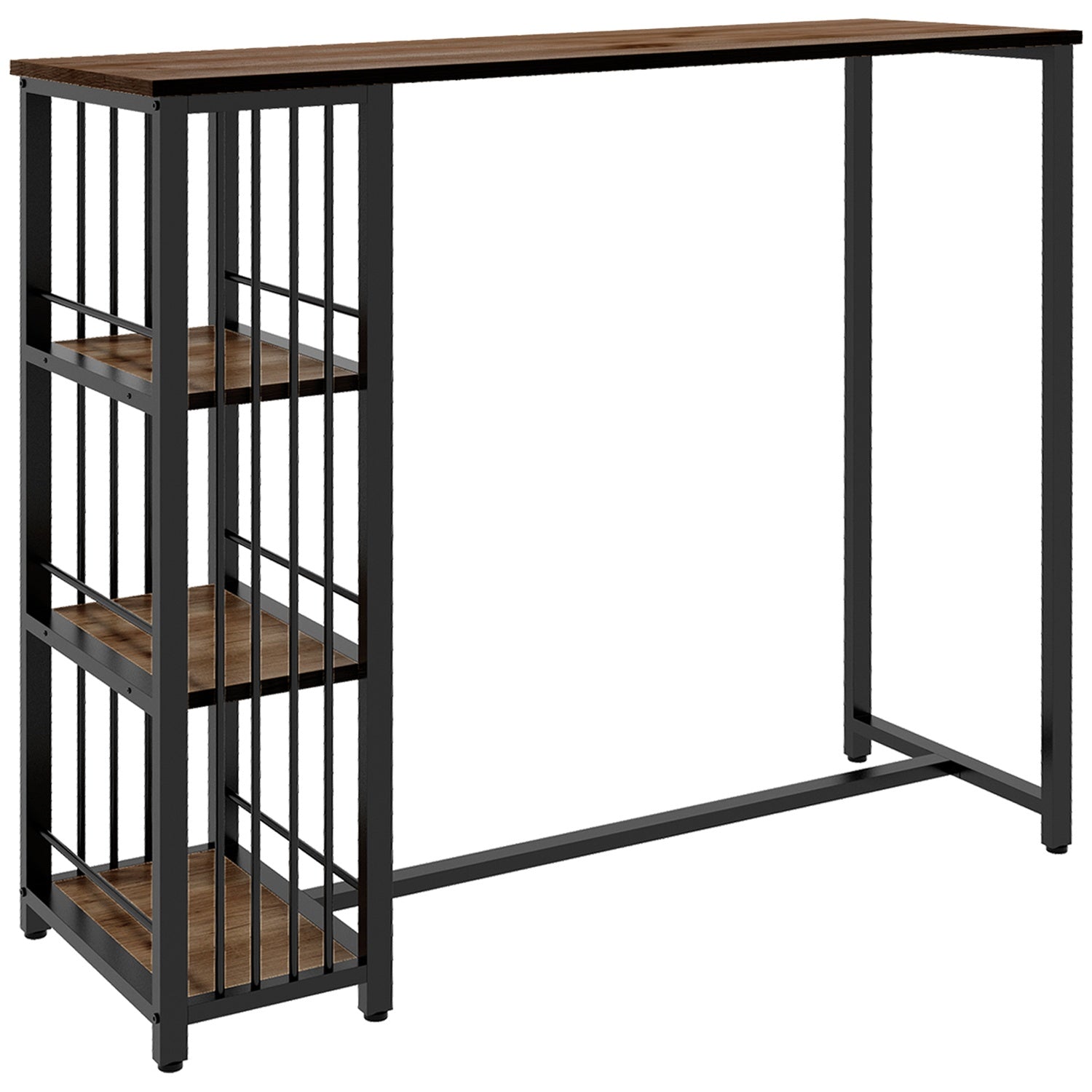 Bartafel – houtlook, 3 planken, stalen frame, 120x40x105 cm