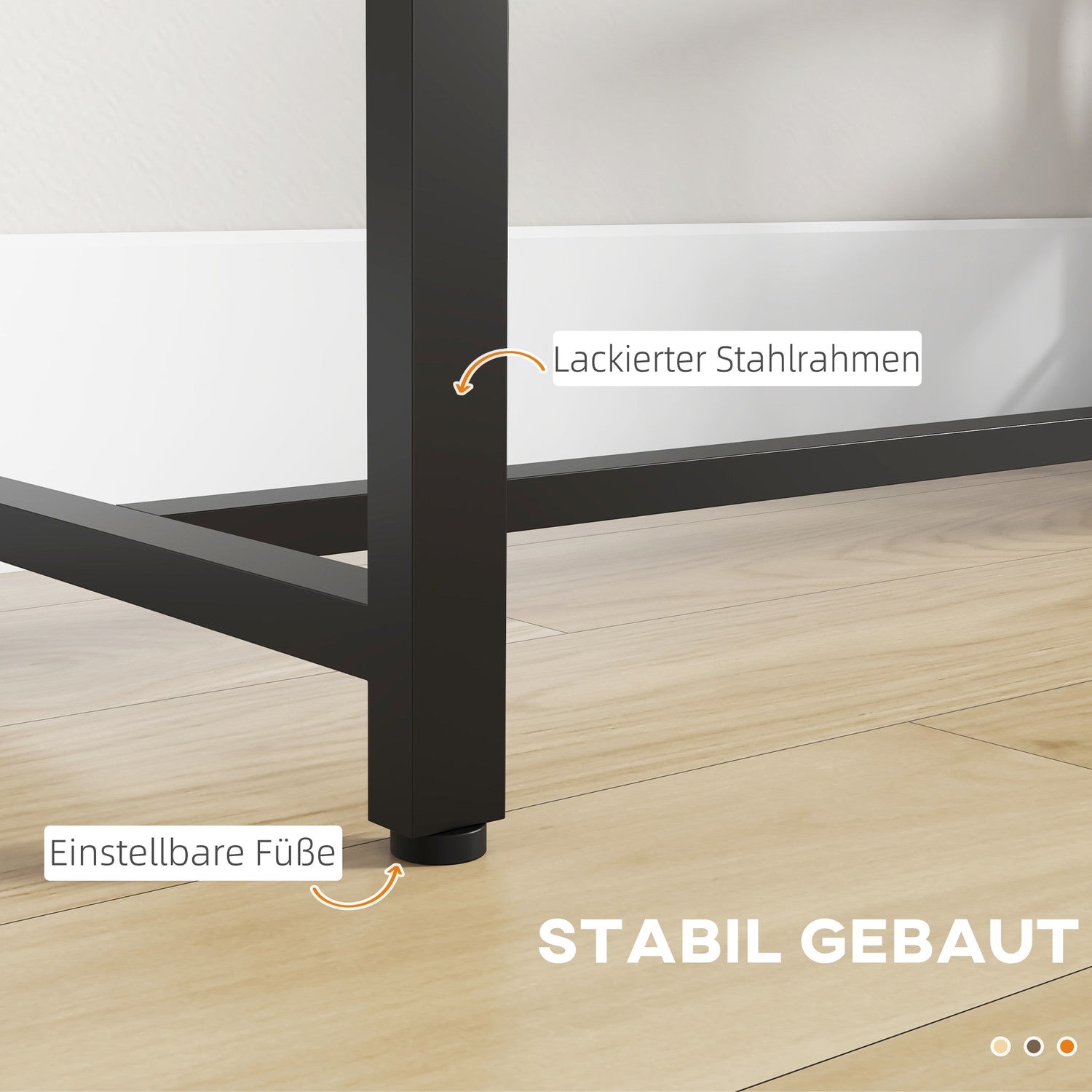 Bartafel – houtlook, 3 planken, stalen frame, 120x40x105 cm