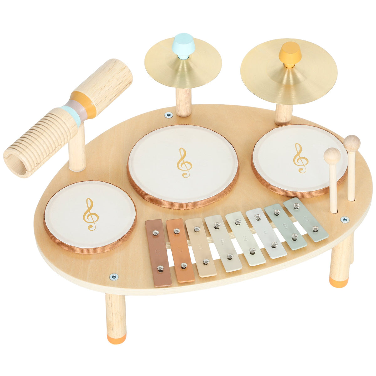 Muziekinstrumentenset voor kinderen met drums en xylofoon, 4-in-1