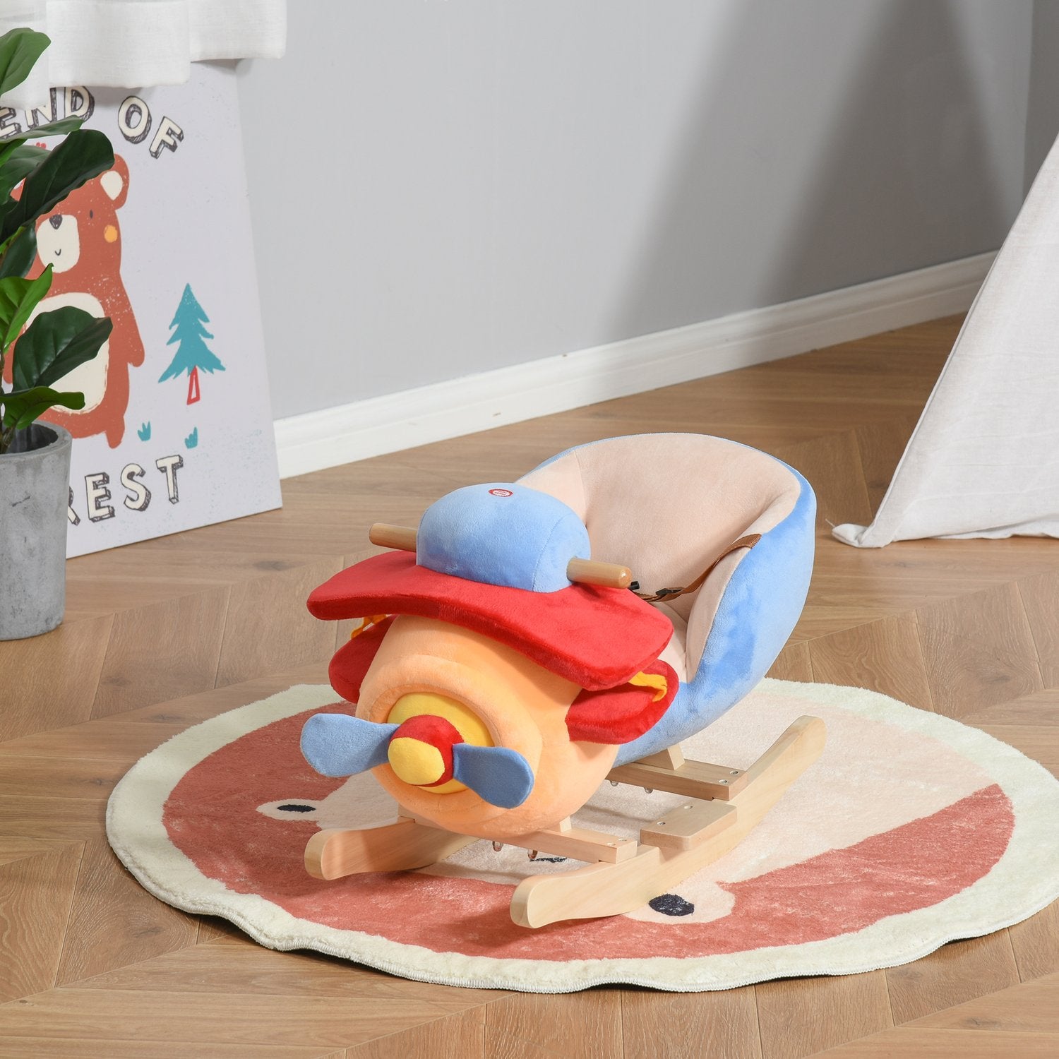 Hobbelschaap voor kinderen – Blauw & Rood, 60x33x45 cm