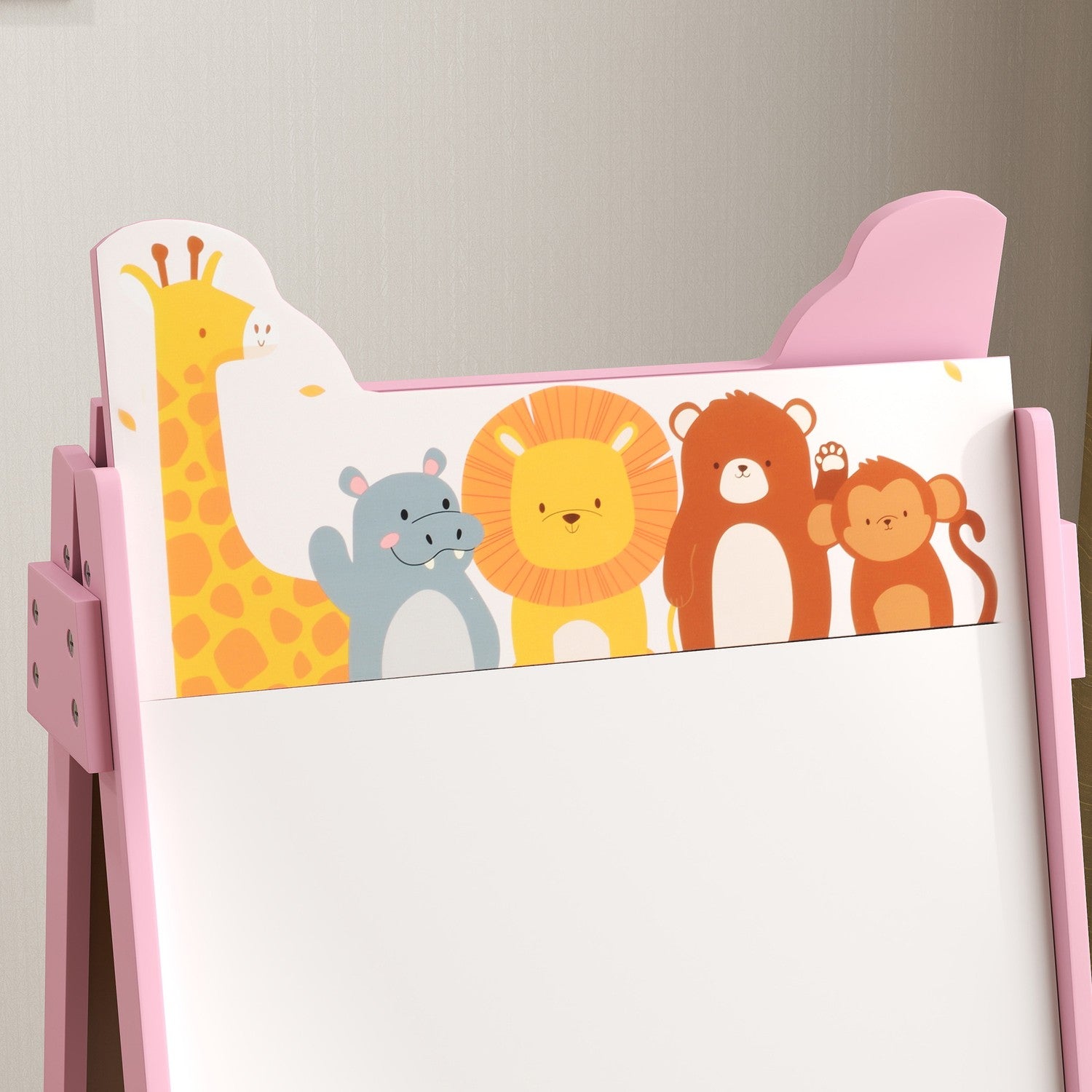 2-in-1 roze schildersezel voor kinderen – Schoolbord & Whiteboard
