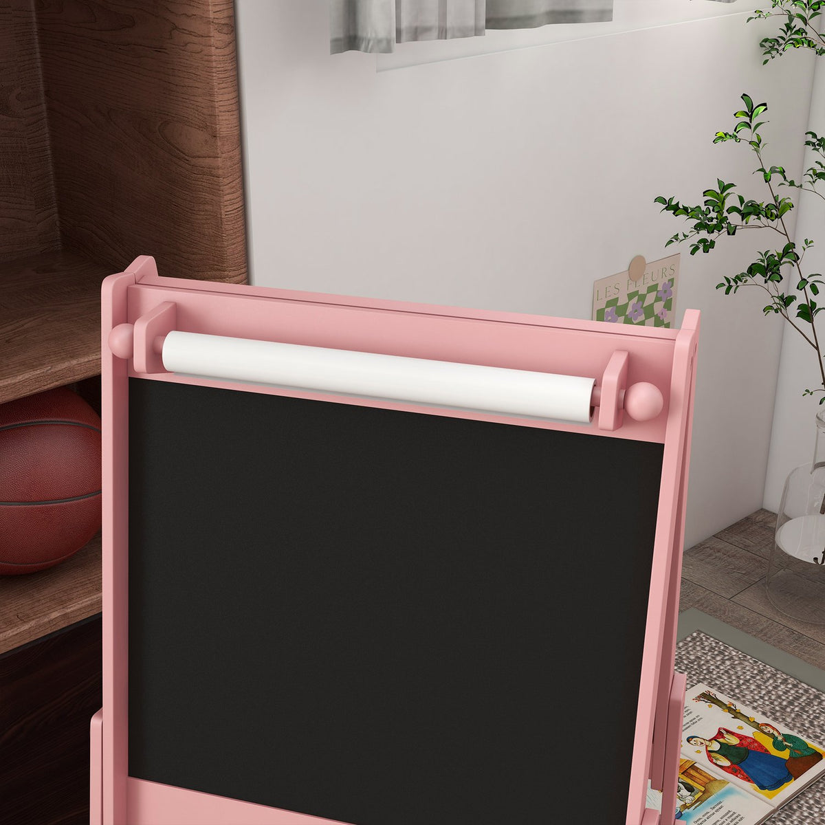 3-in-1 kindersezeltje, roze, whiteboard en papierrol