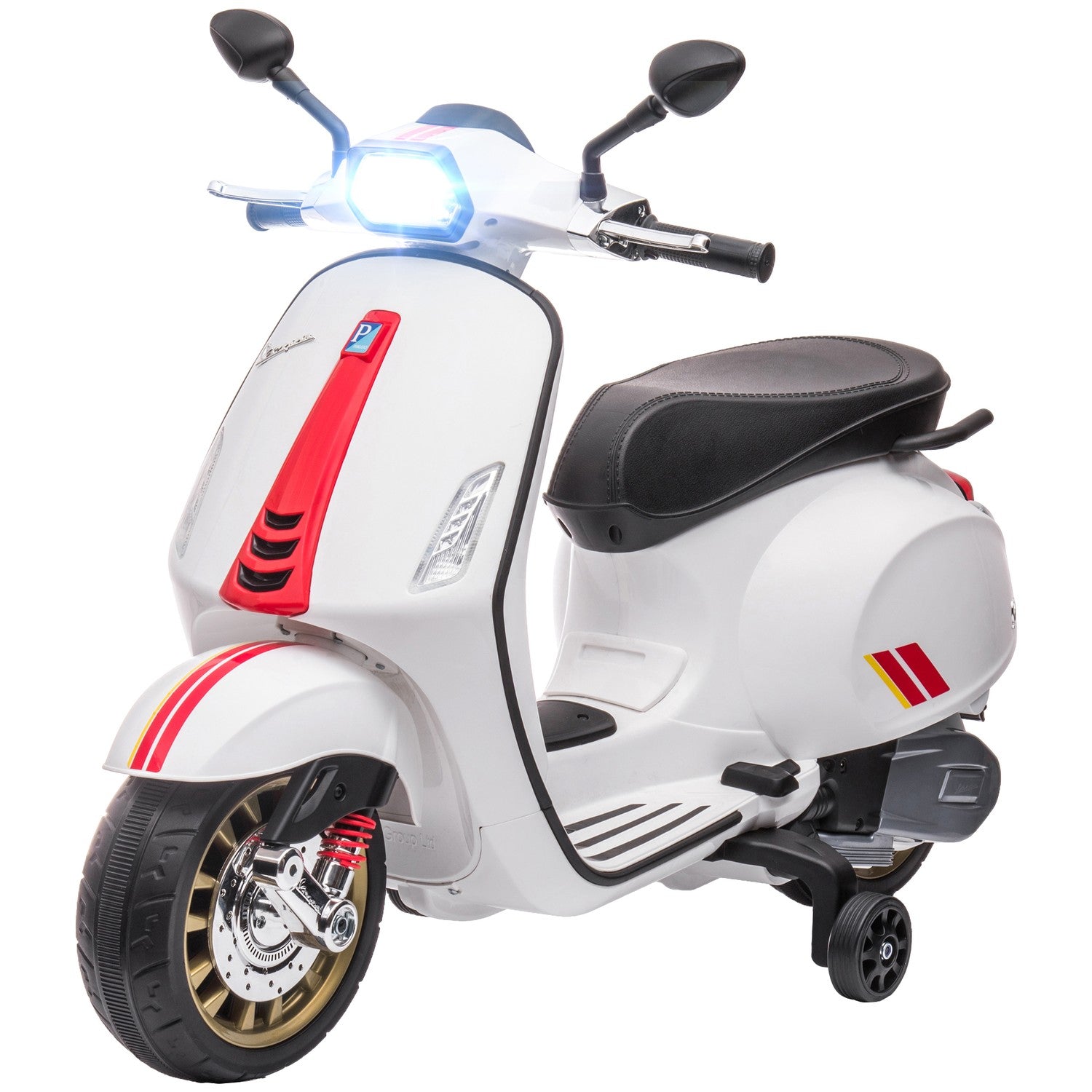Kinder 6V elektrische motorfiets met MP3, LED, USB, Wit