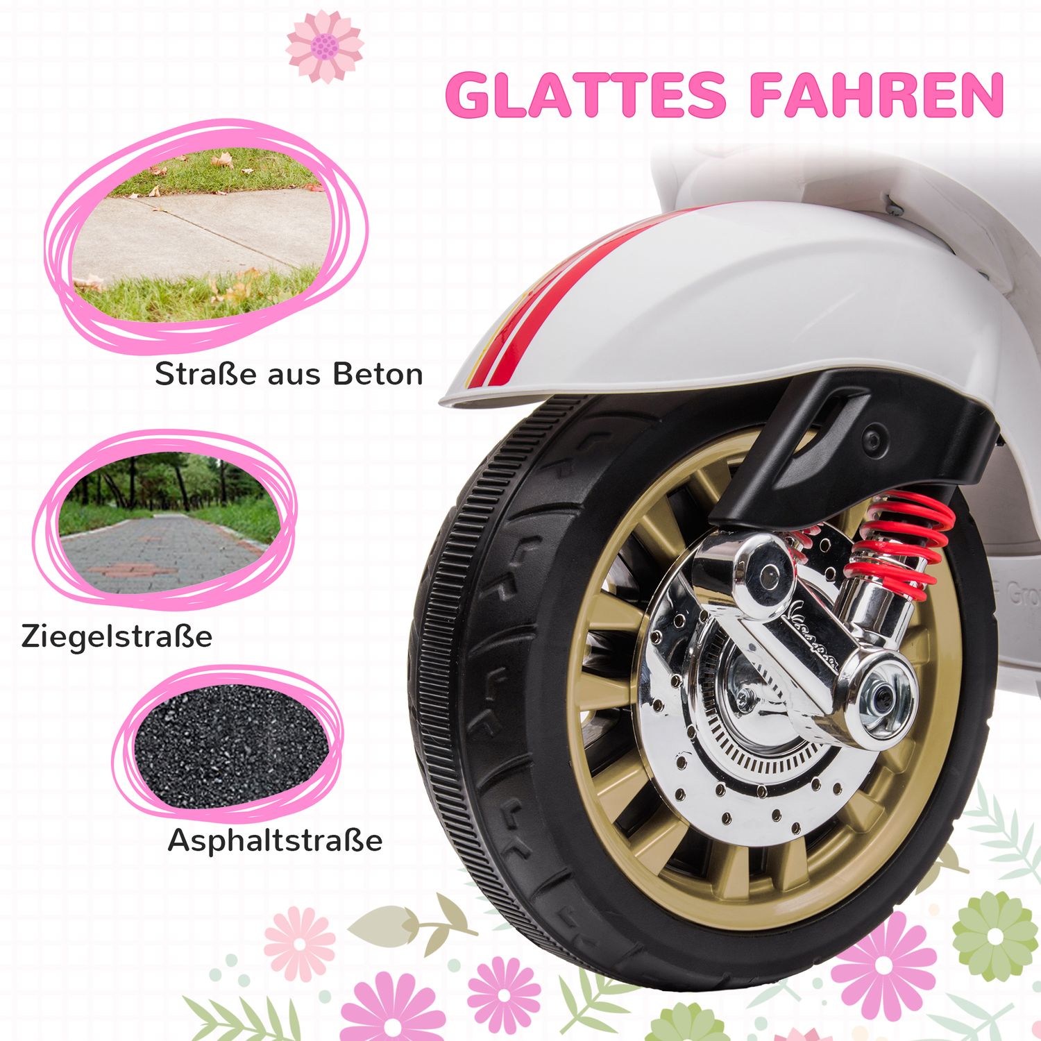 Kinder 6V elektrische motorfiets met MP3, LED, USB, Wit