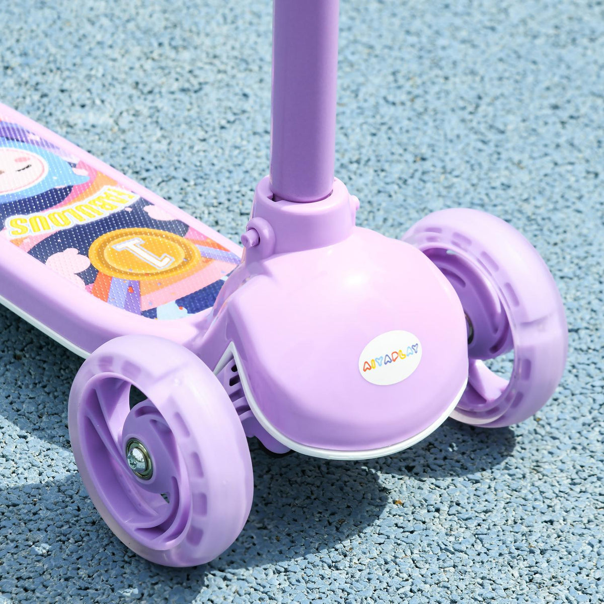 Kinderstep met led-wielen, verstelbare hoogte, paars