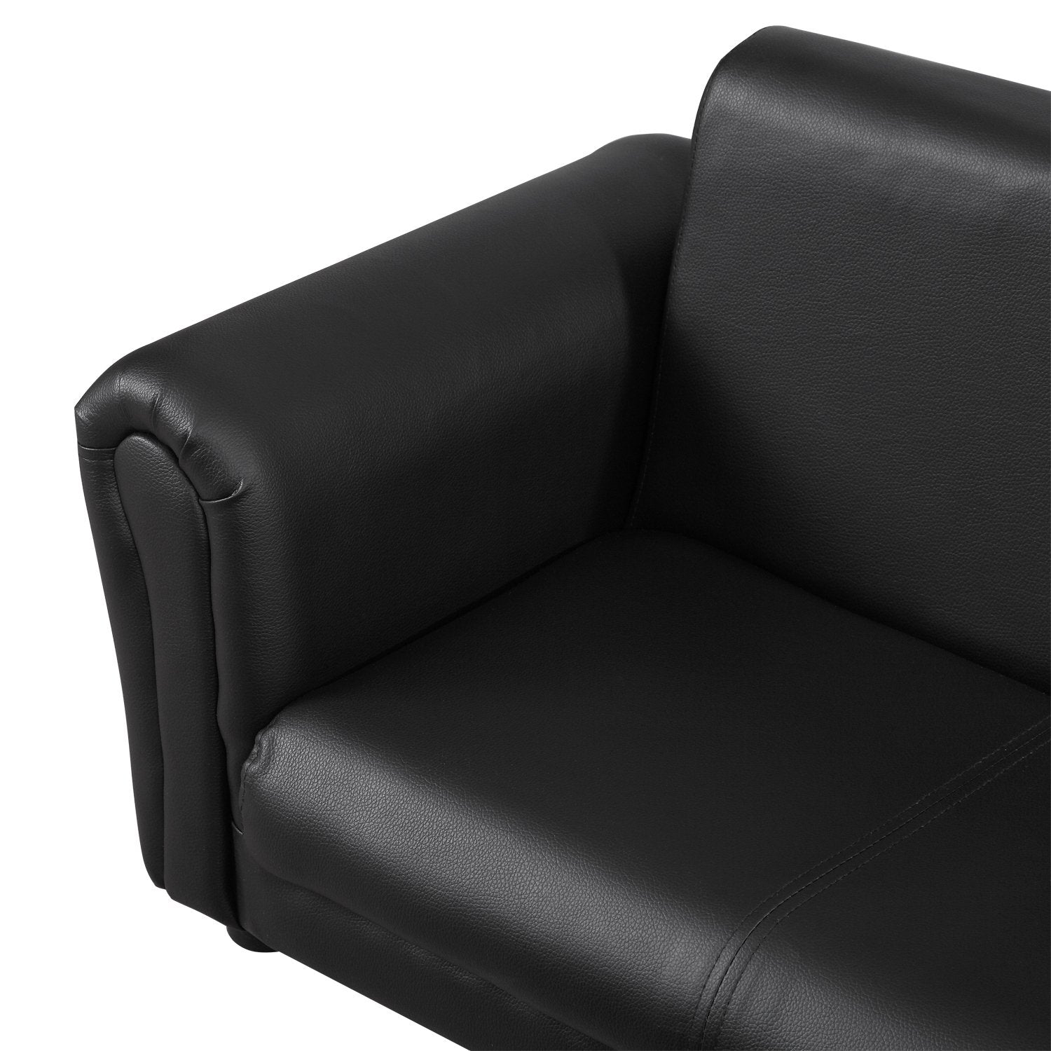 Kinder fauteuil & poef set zwart – Comfortabel 83cm