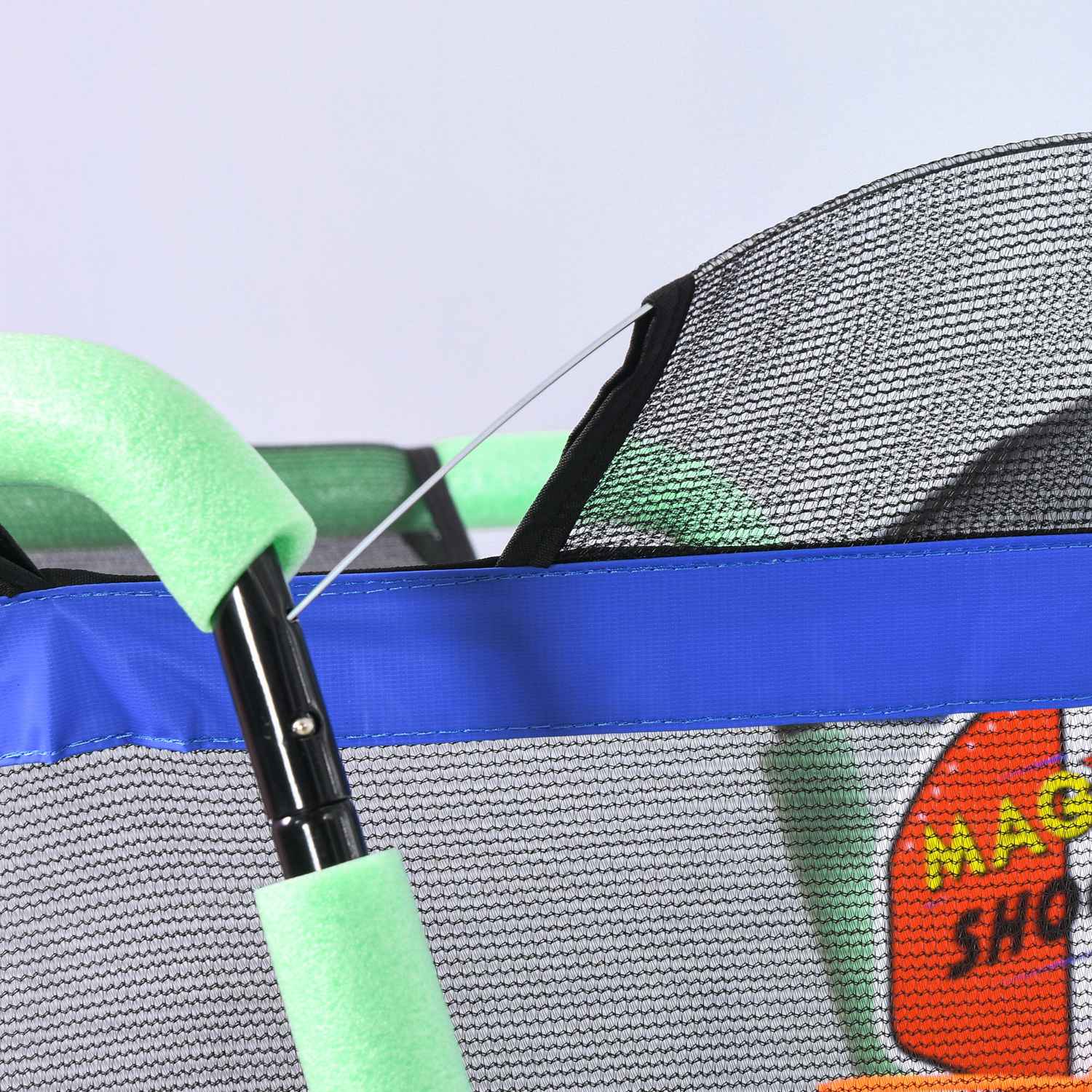 Kindertrampoline met vangnet en basketbalring, 140 cm