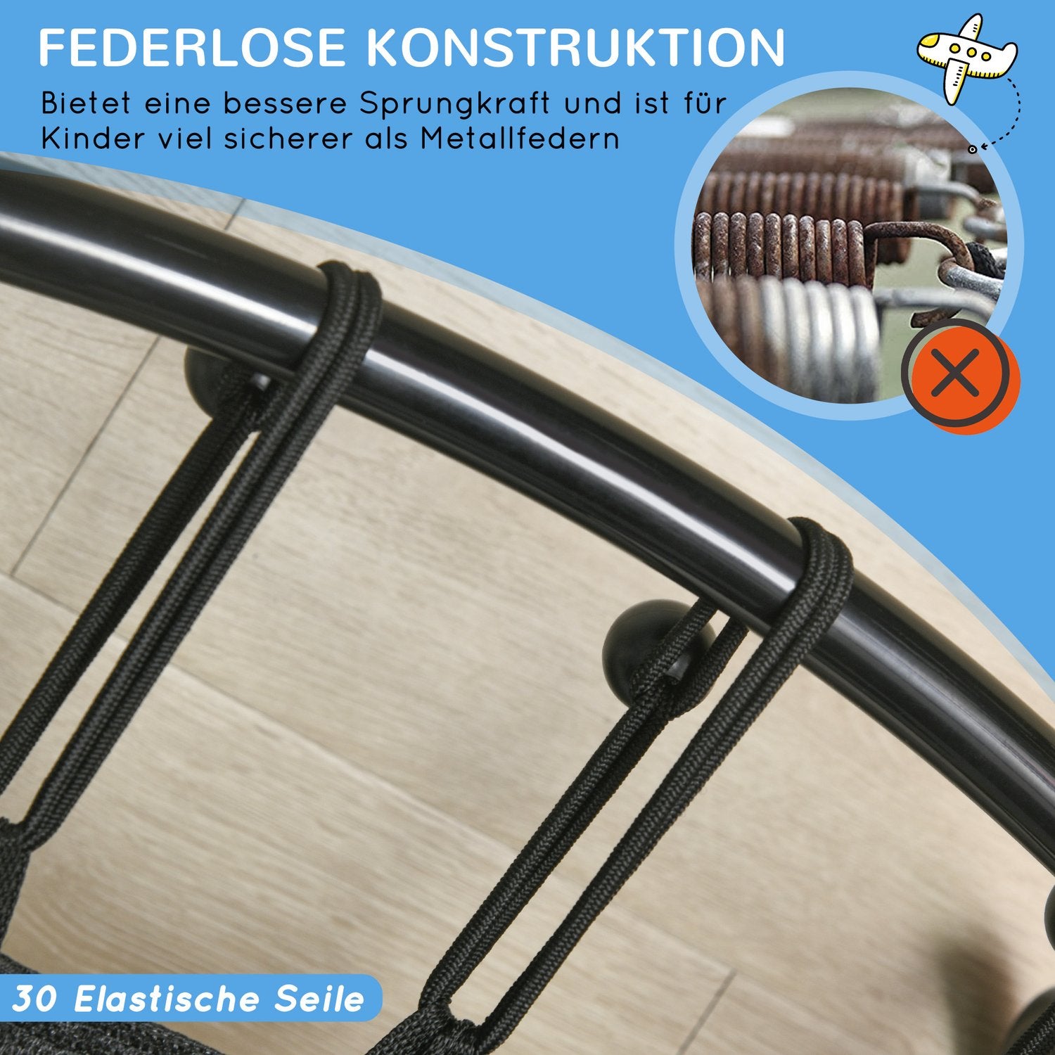 Kindertrampoline met vangnet en basketbalring, 140 cm
