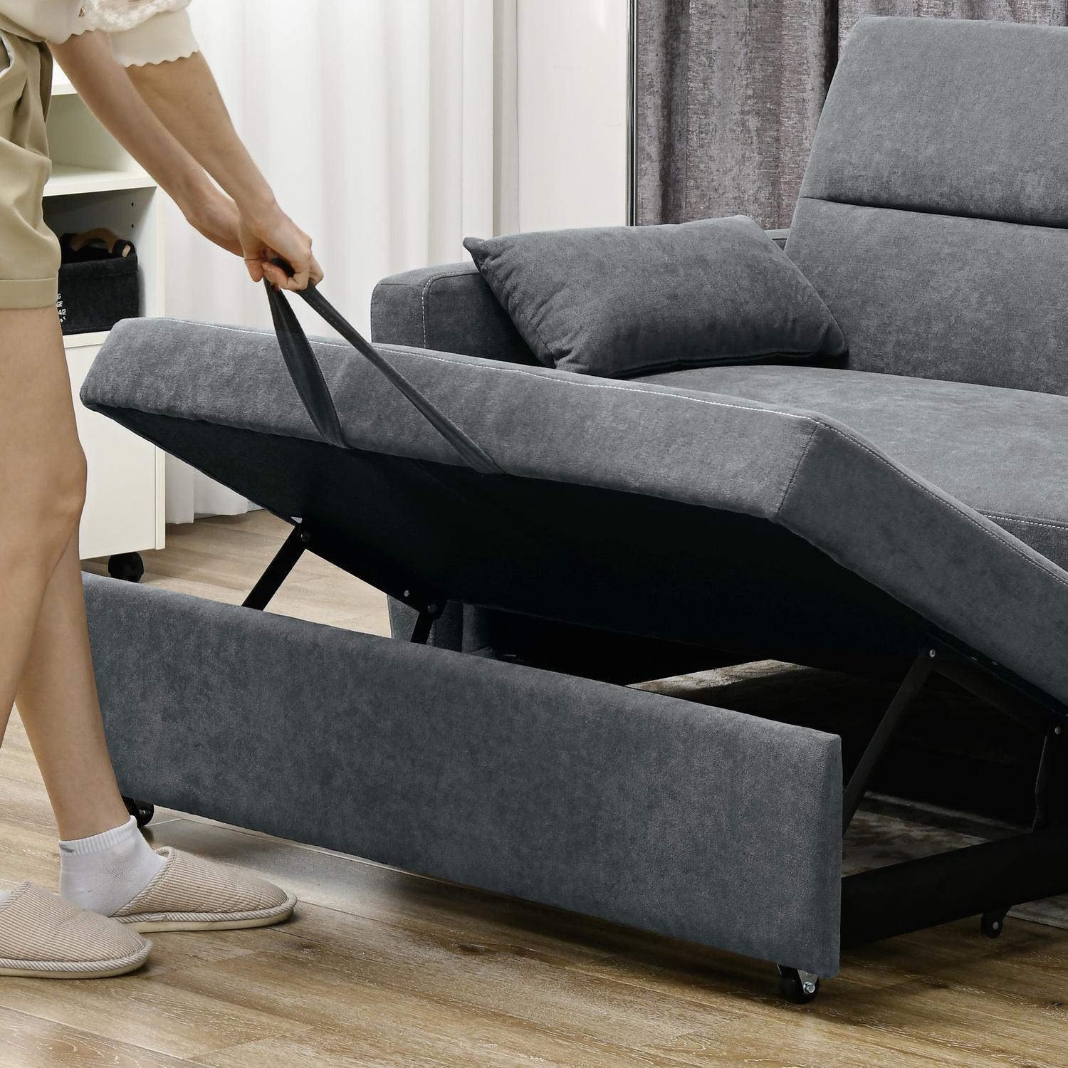 Slaapbank, fluwelen look, verstelbare rugleuning, 2-zits