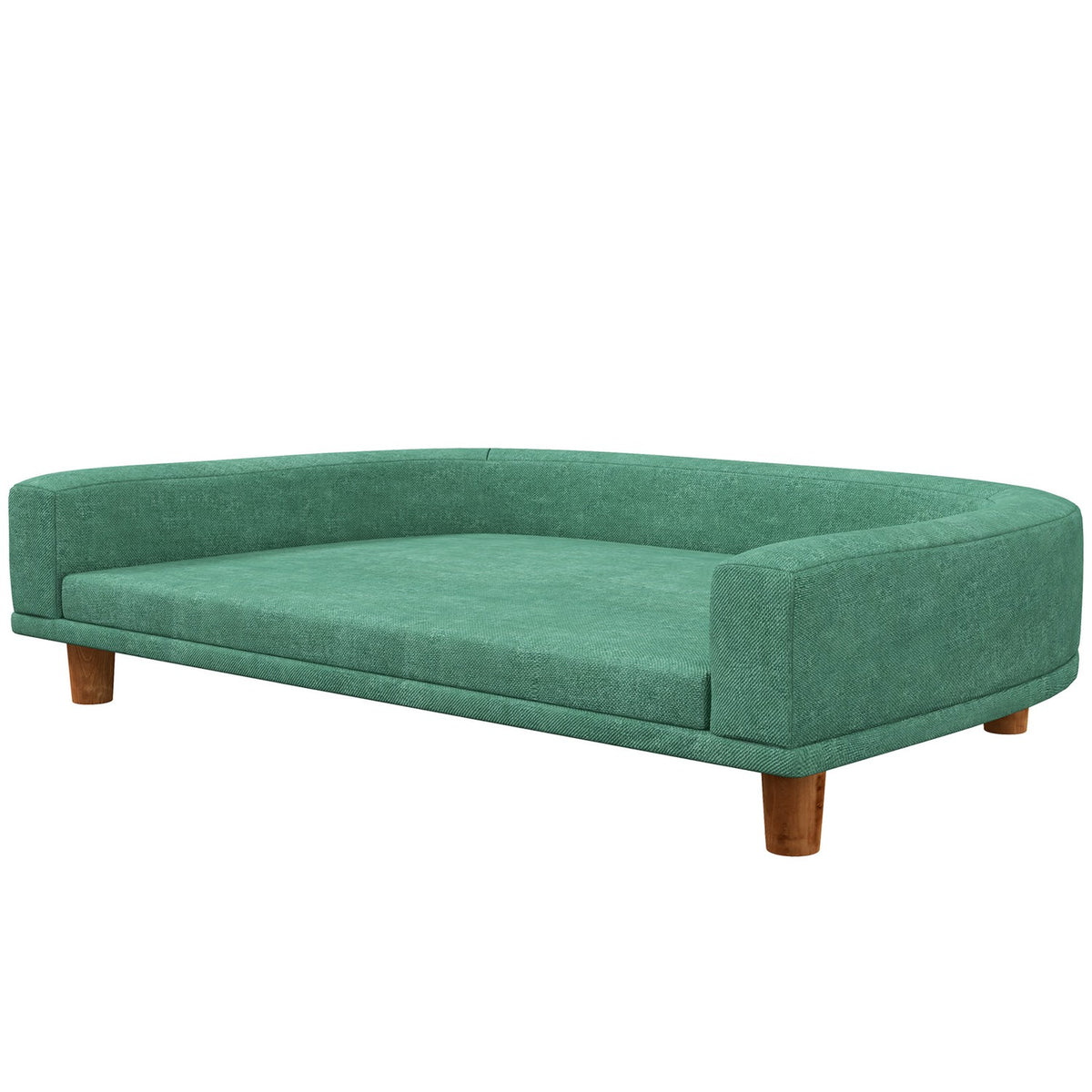 Comfortabele huisdierensofa met kussen, verhoogd groen design