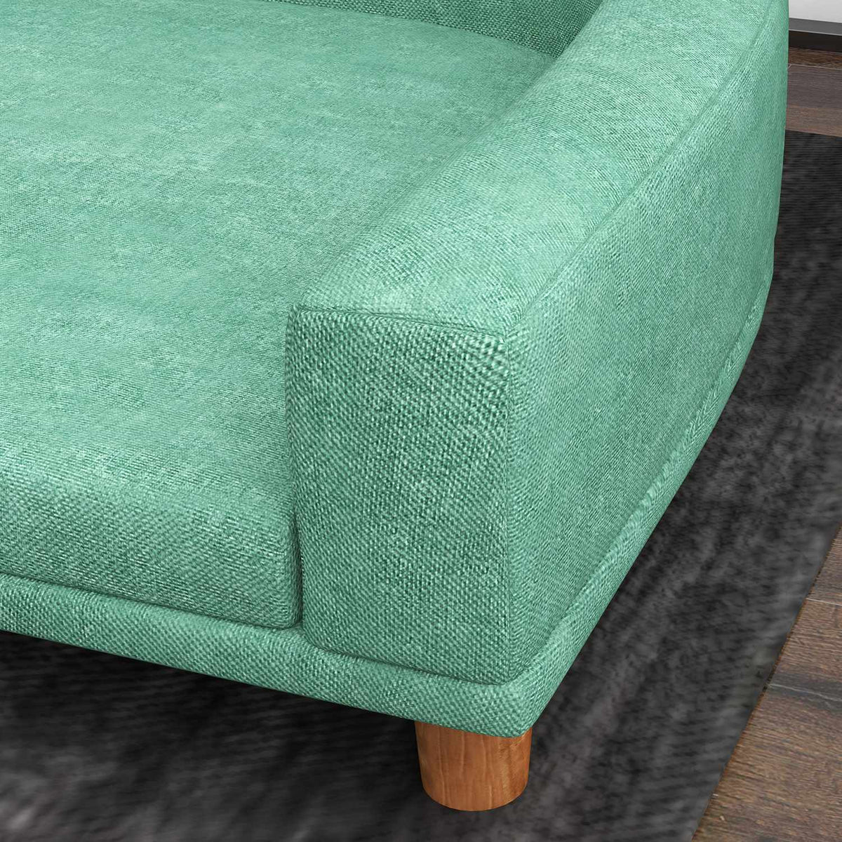 Comfortabele huisdierensofa met kussen, verhoogd groen design