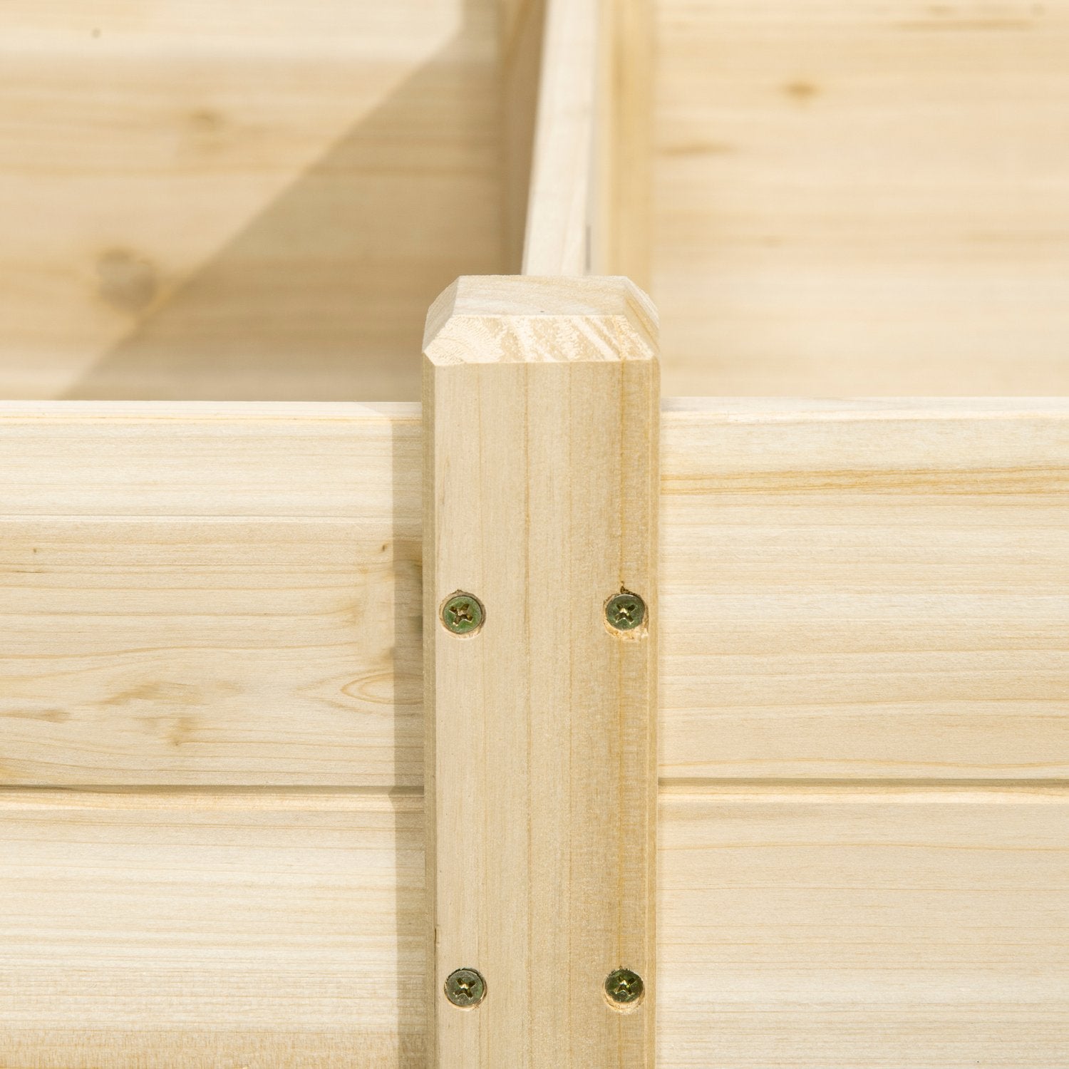 Houten bloembak met twee plantsecties, 244x61,5x27cm