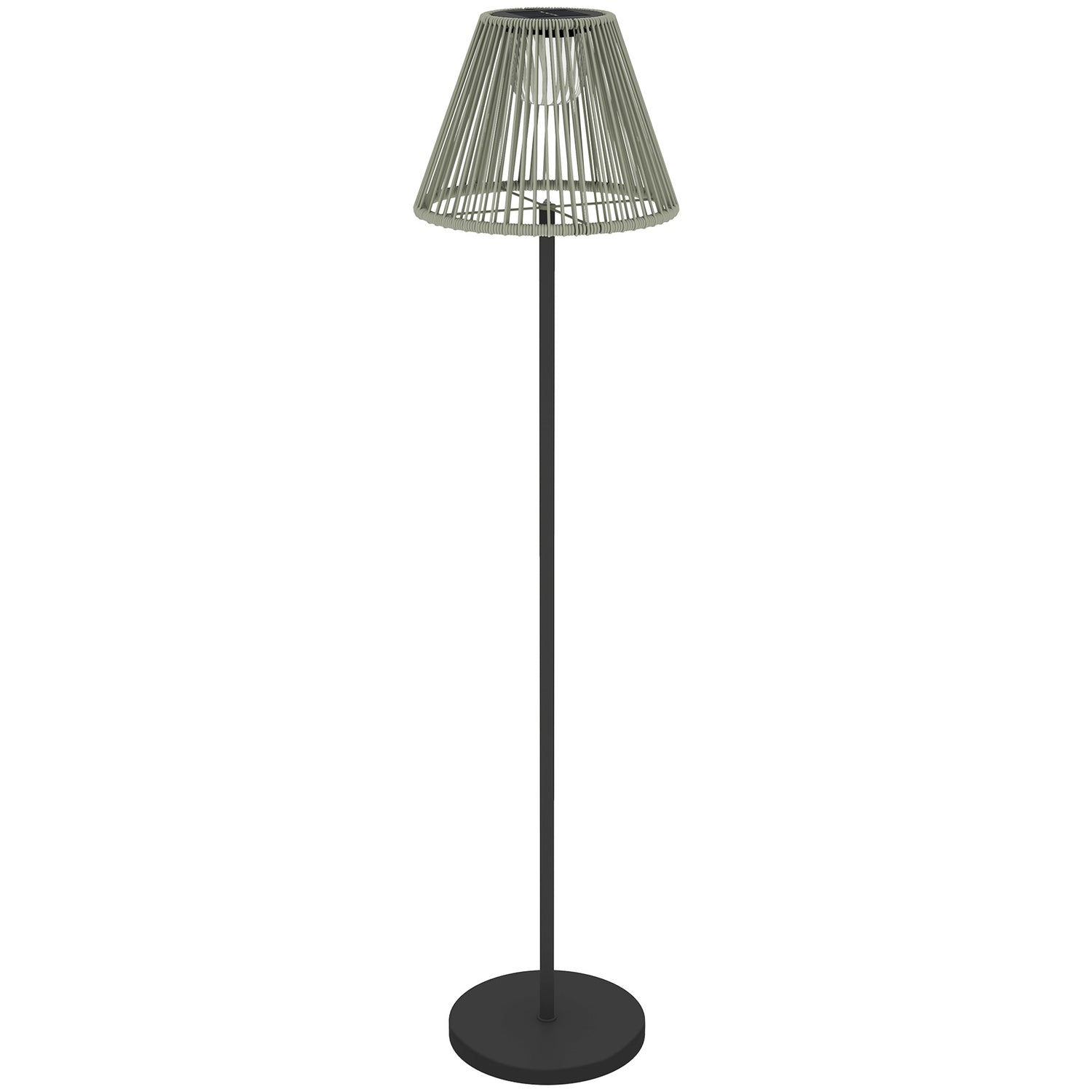 Boho Solar vloerlamp, rotan, 25 LED's, buiten, IP44