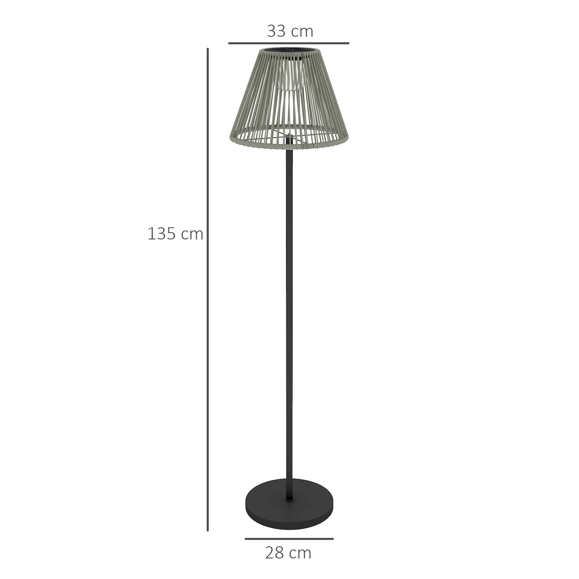 Boho Solar vloerlamp, rotan, 25 LED's, buiten, IP44
