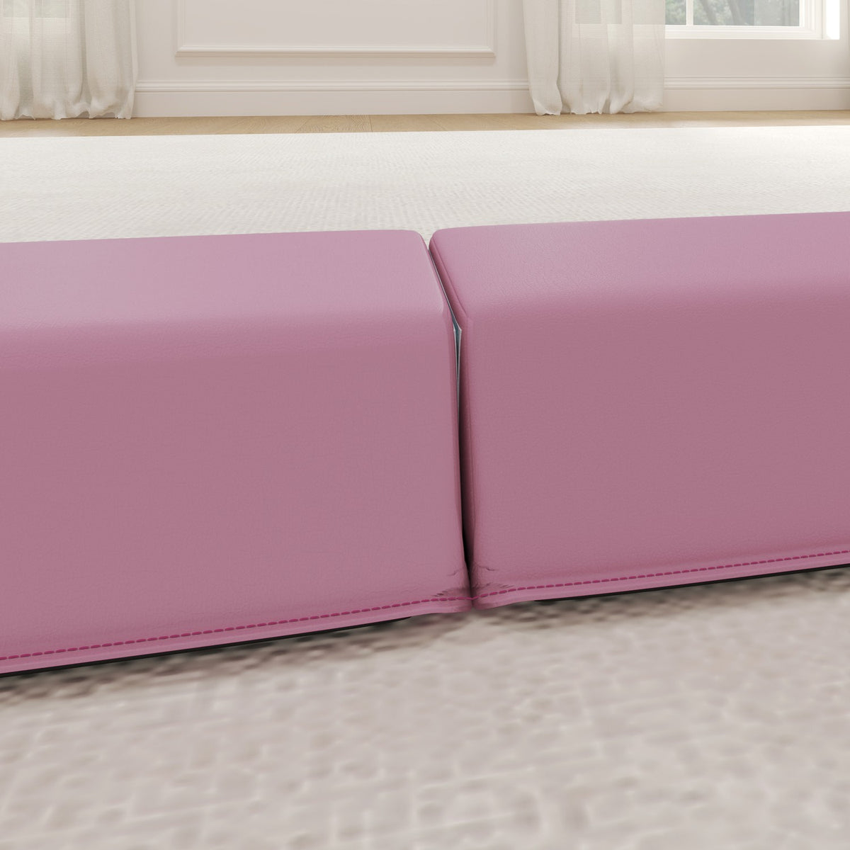 Draagbare 236 cm antislip roze gymnastiekbalk voor kinderen