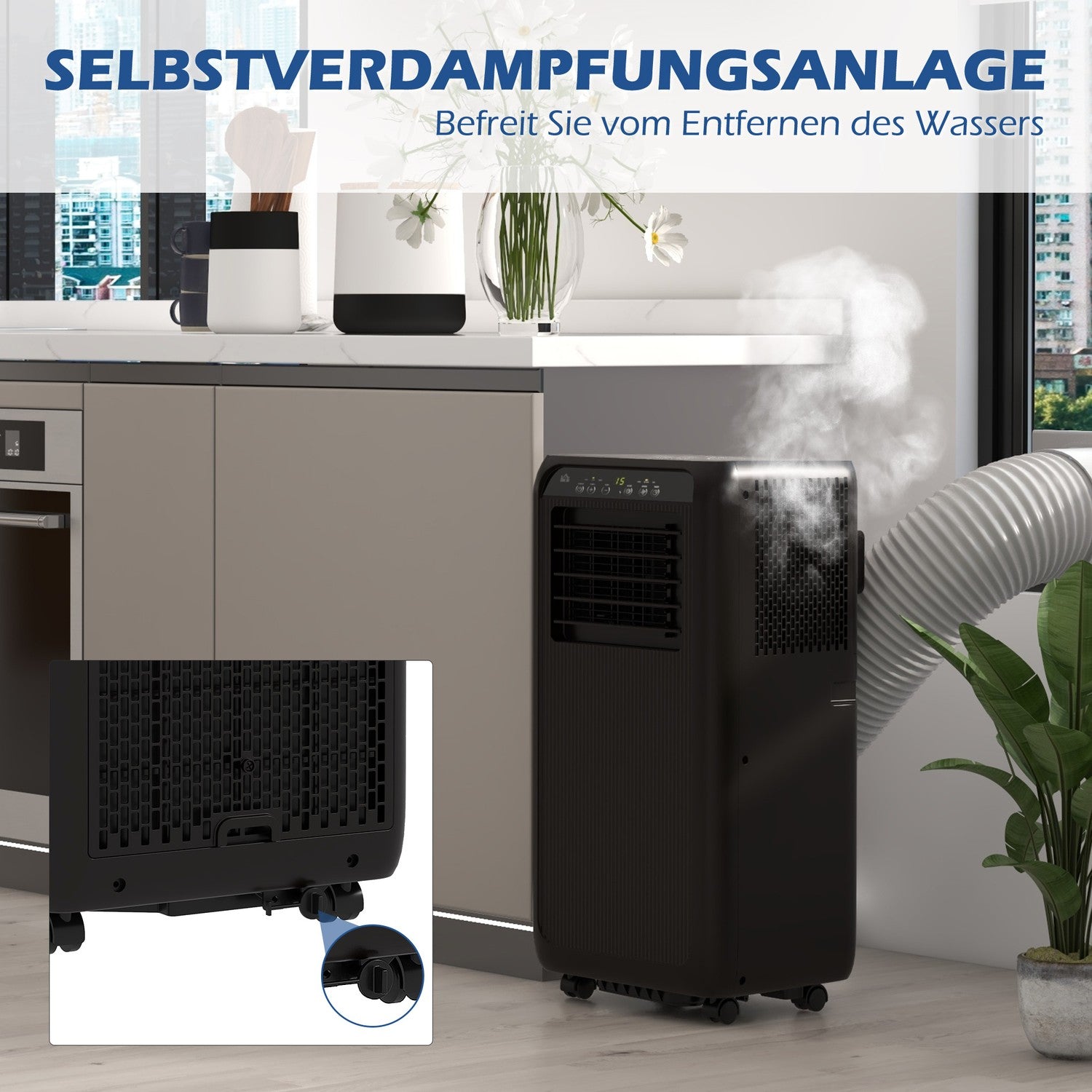 Draagbare airconditioning 9000 BTU – Luchtontvochtiger en ventilator