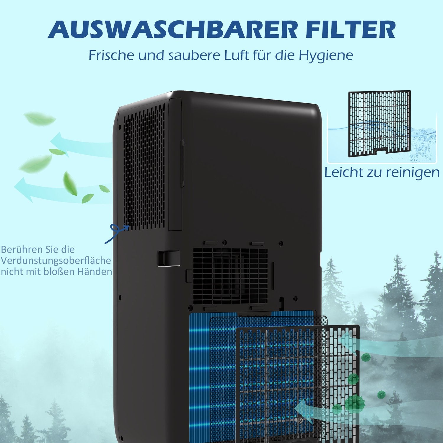 Draagbare airconditioning 9000 BTU – Luchtontvochtiger en ventilator