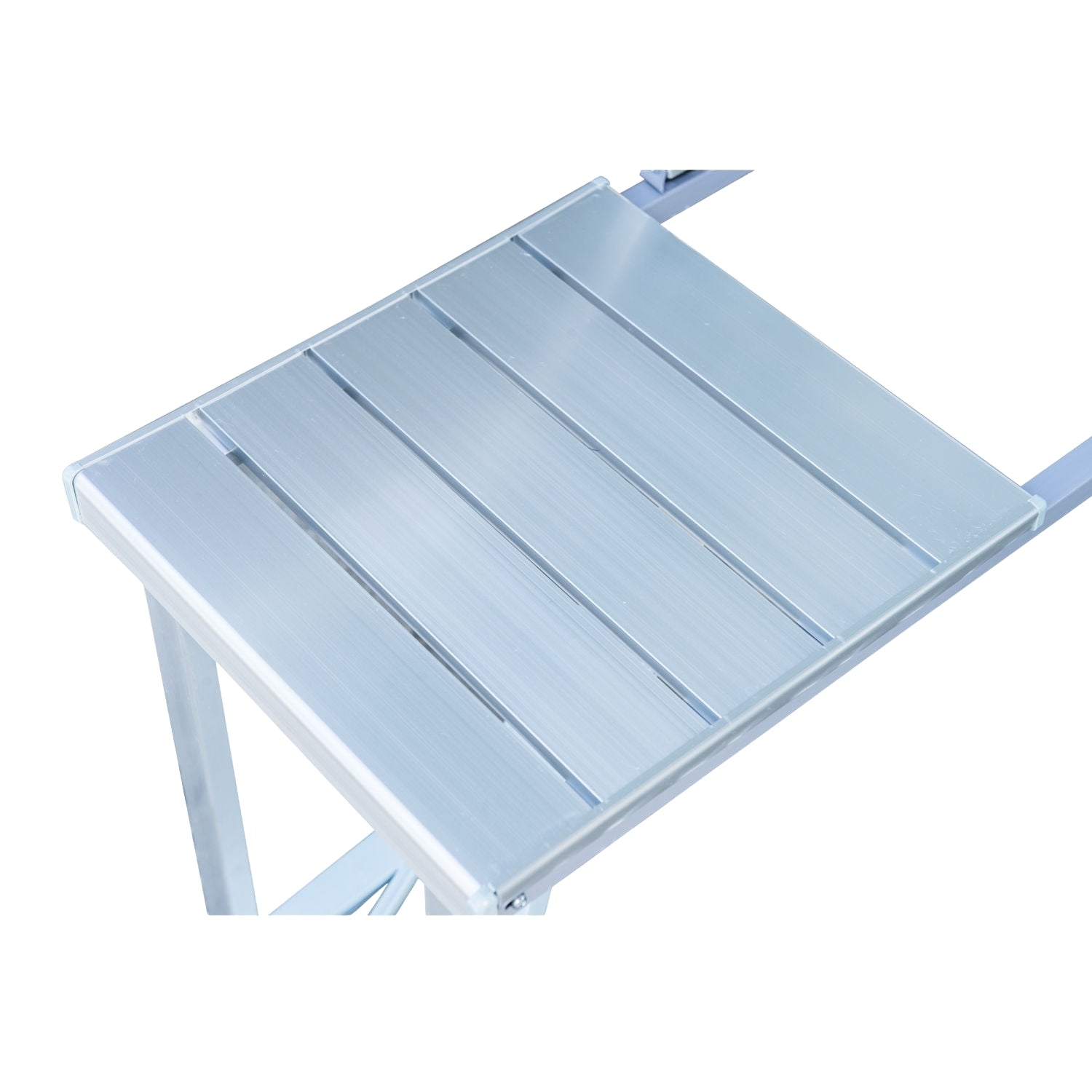 Draagbare opklapbare aluminium tafel met zitjes, zilver, 85x68 cm