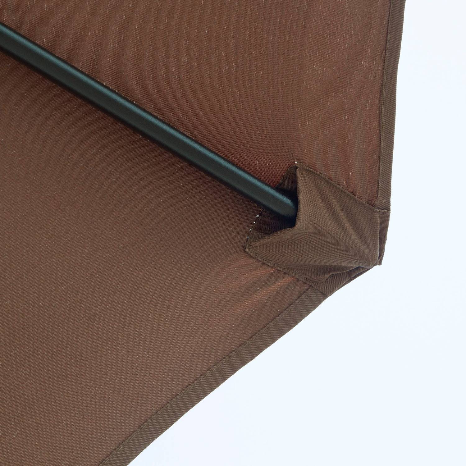 Bruine Marktpaviljoen Parasol Met Zwengel, Ø2,95m, Duurzaam Polyester
