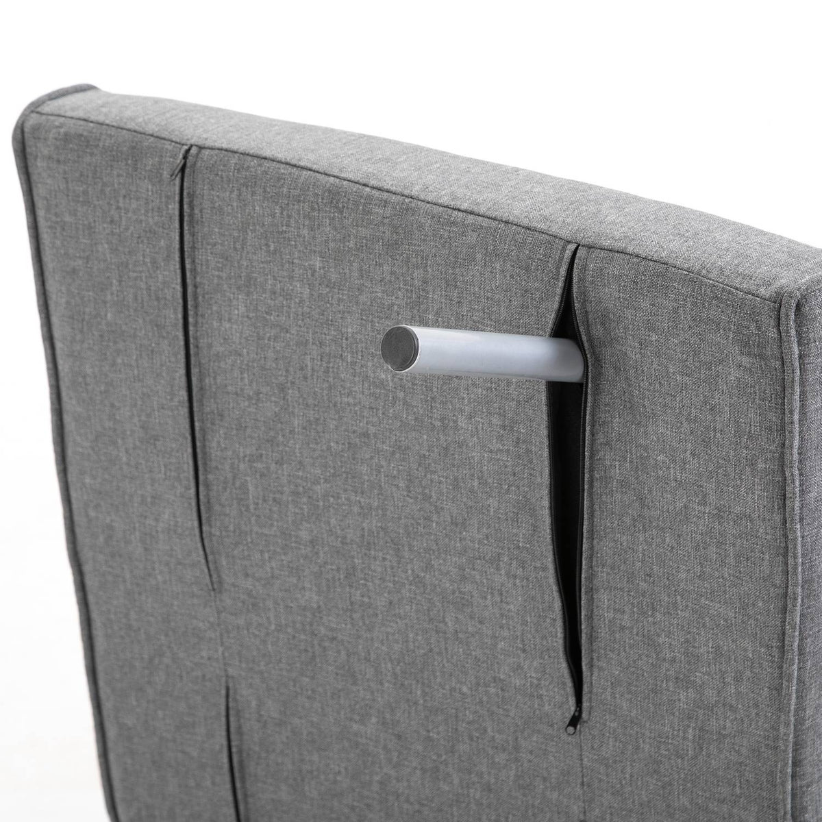 Cabriolet fauteuil met bedfunctie, grijs, 65x69x80 cm