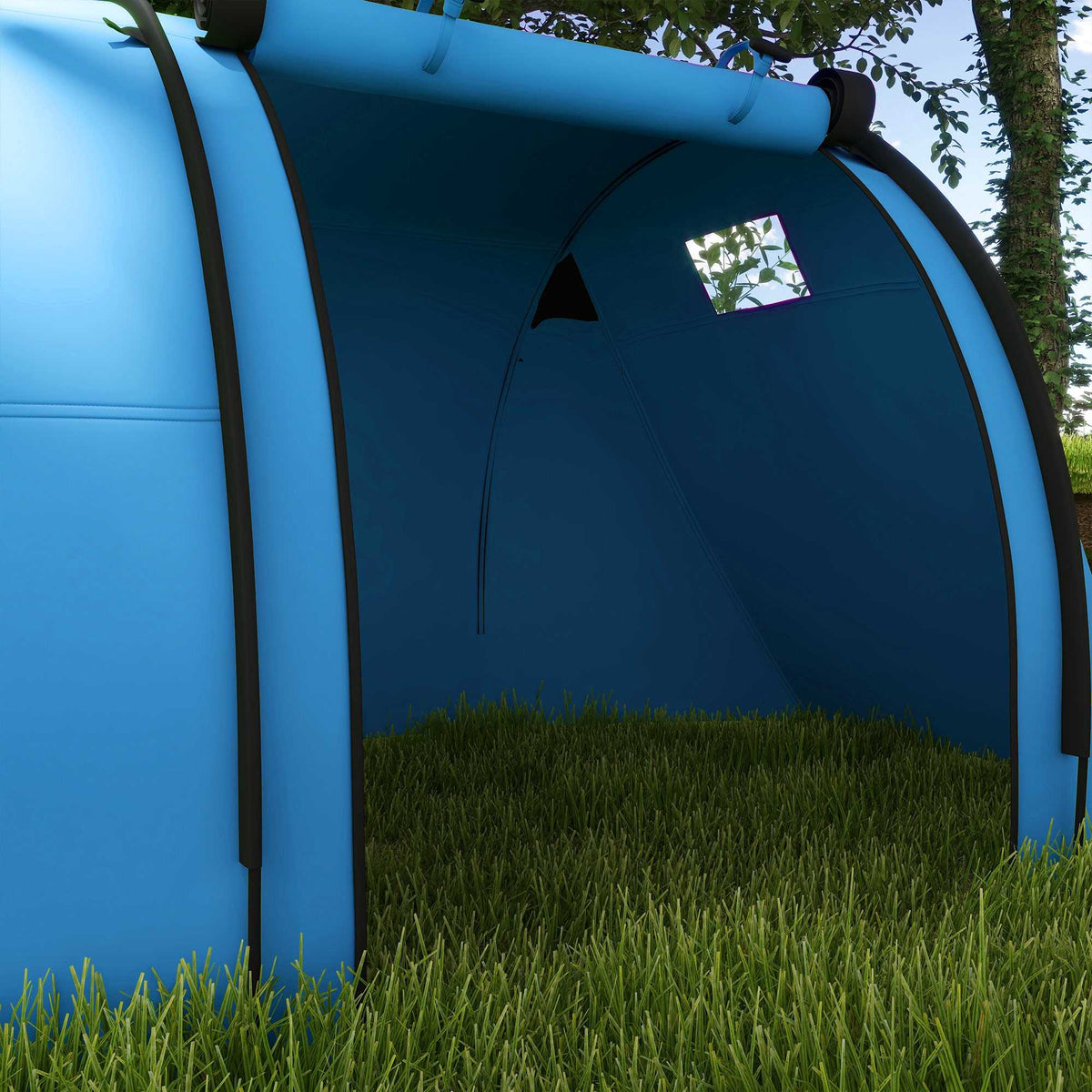 Kampeertent voor 4 personen, waterdicht, ontwerp met 2 kamers