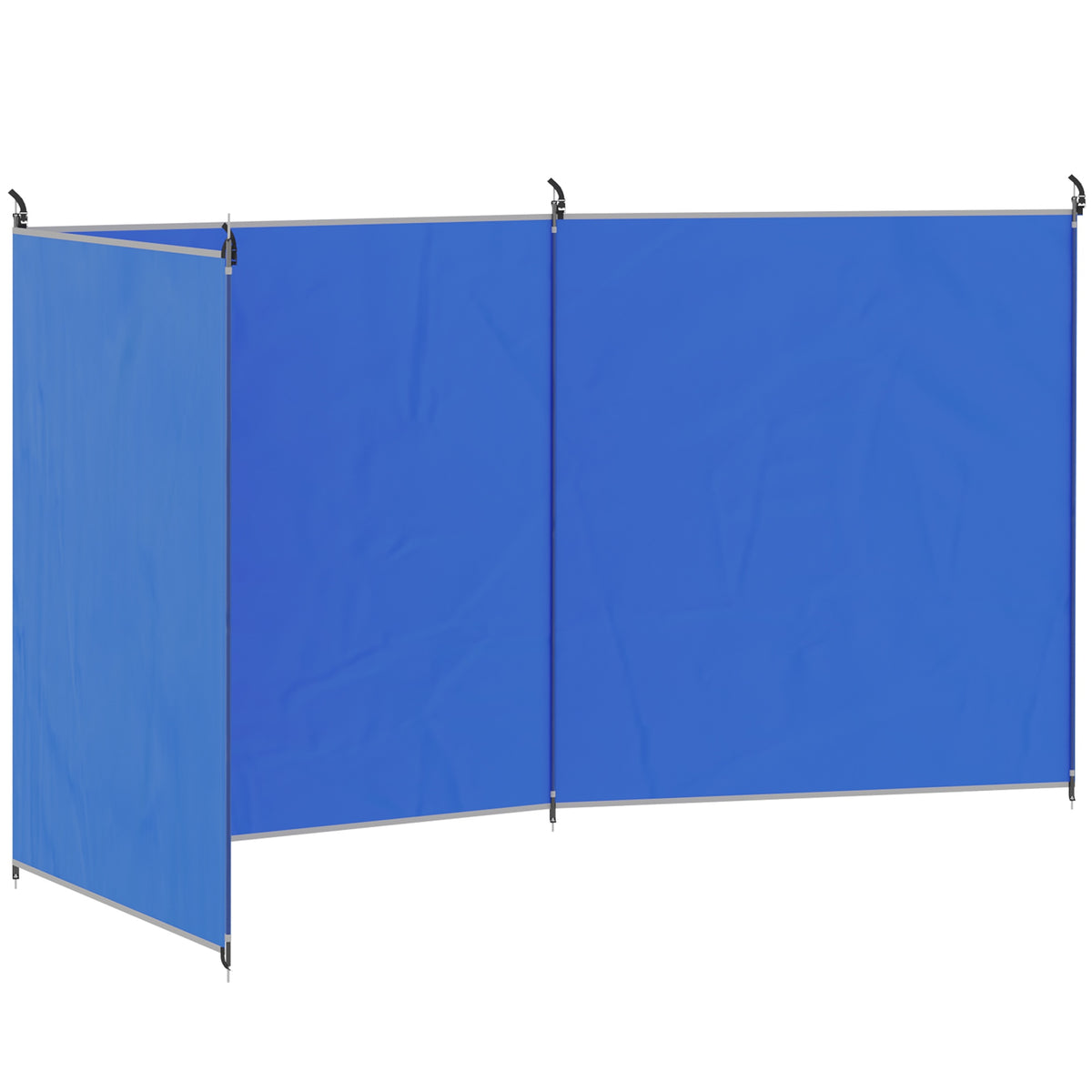Campingwindscherm 540x150 cm met stalen stangen en draagtas