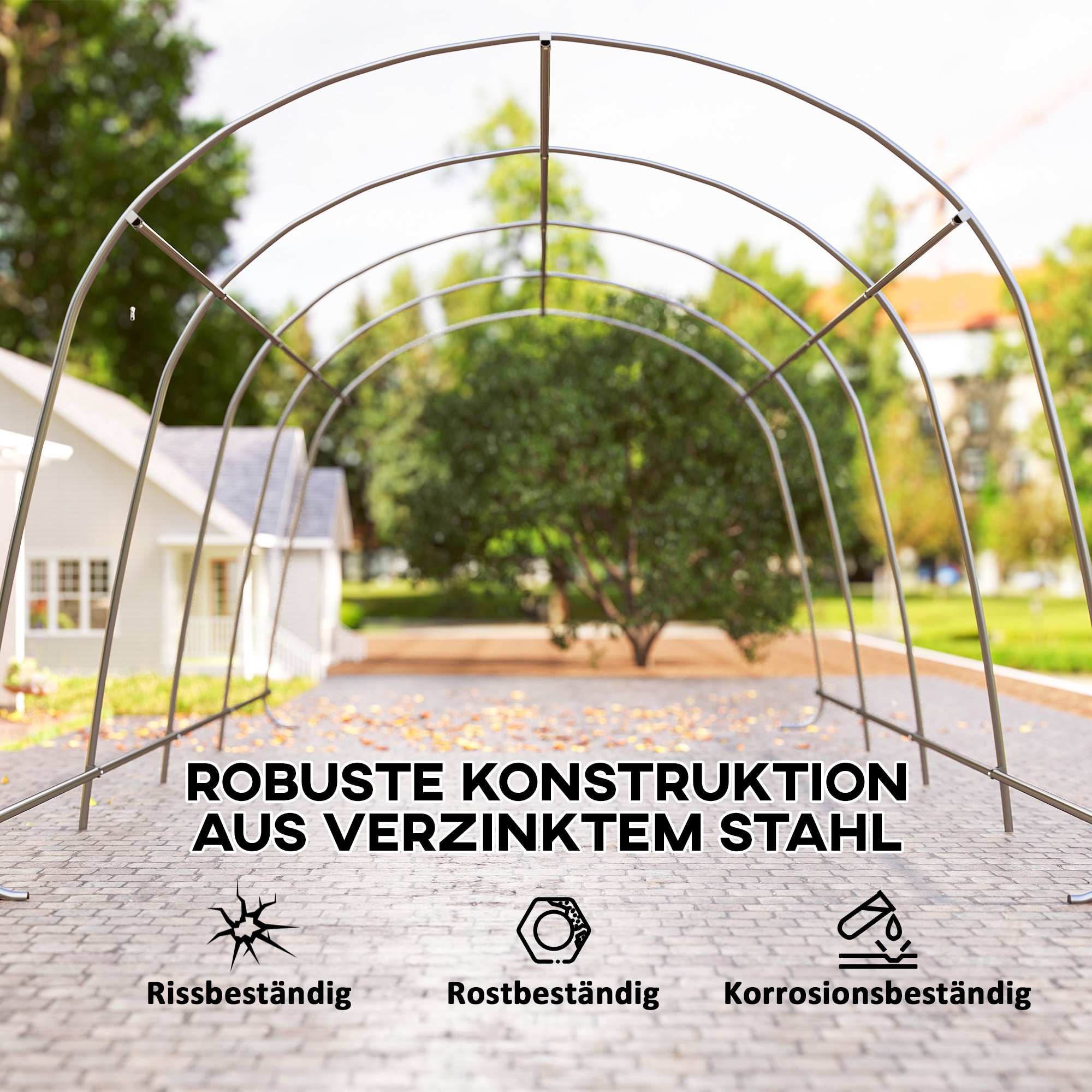 Carporttält 3x6m Vattentätt med Avtagbara Sidor