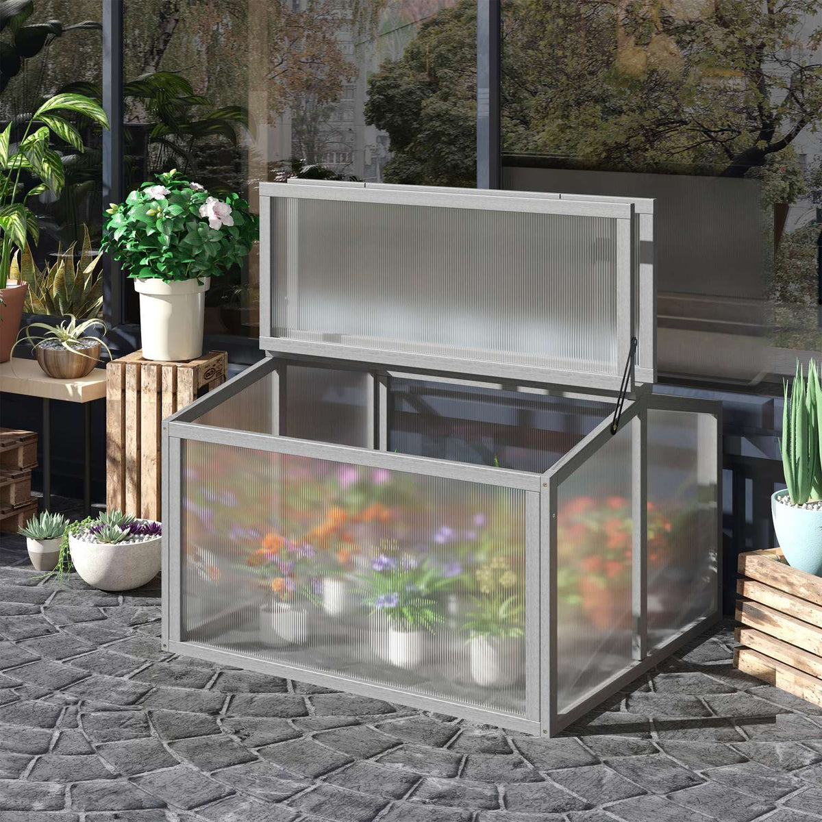 Kweekbak – Hout & Polycarbonaat, 90x80x58 cm