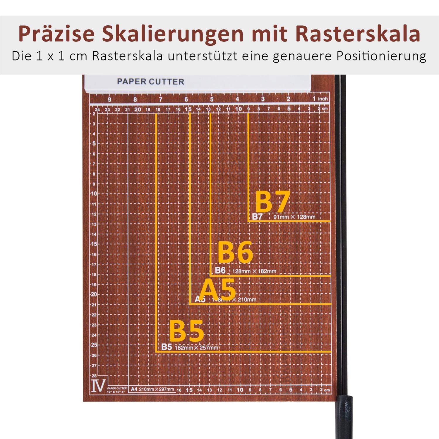 A4-papiersnijder – Metaal, Bruin, 48x26,5x5cm