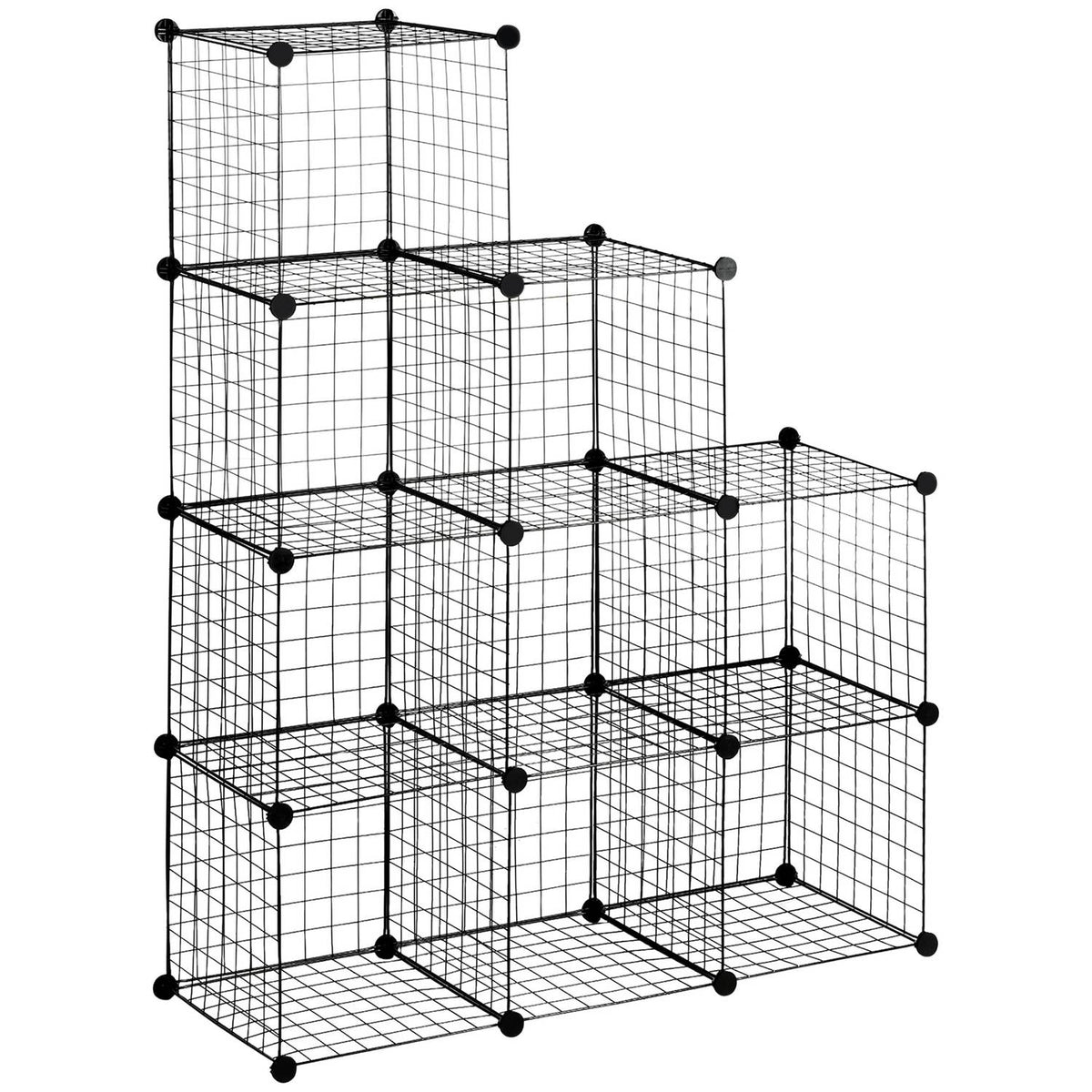 DIY draad kubus opbergsysteem, 9-vaks schoenenrek, zwart