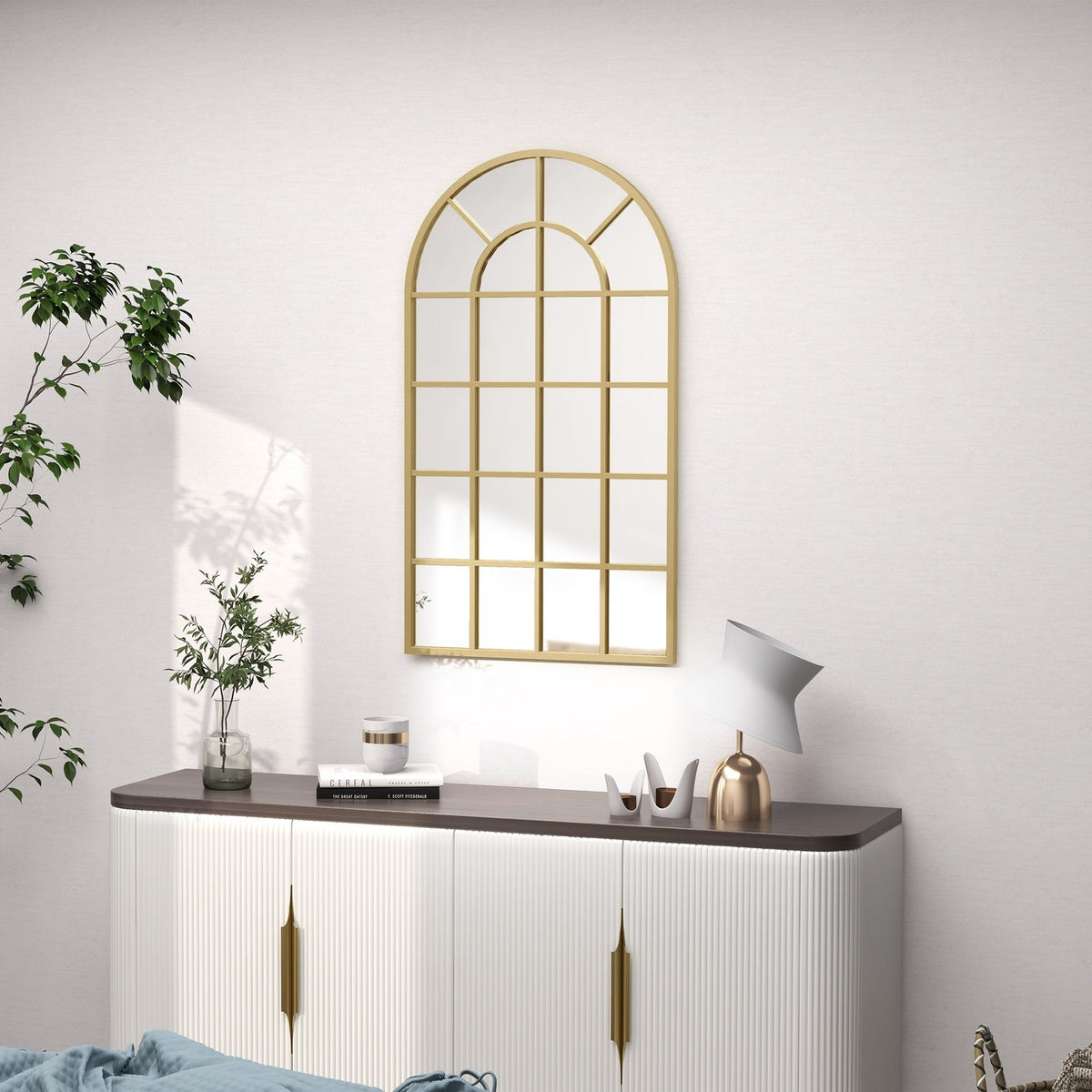 Decoratieve wandspiegel in goud, 110 x 62 cm, metalen frame