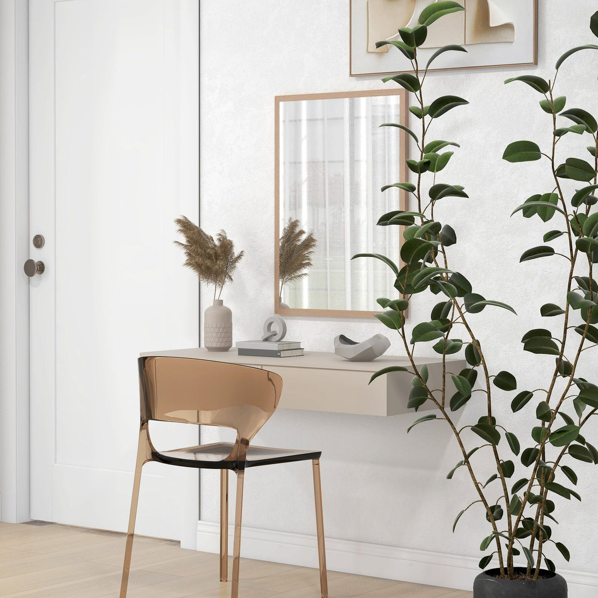 Decoratieve wandspiegel met haken, 50x70cm voor in huis